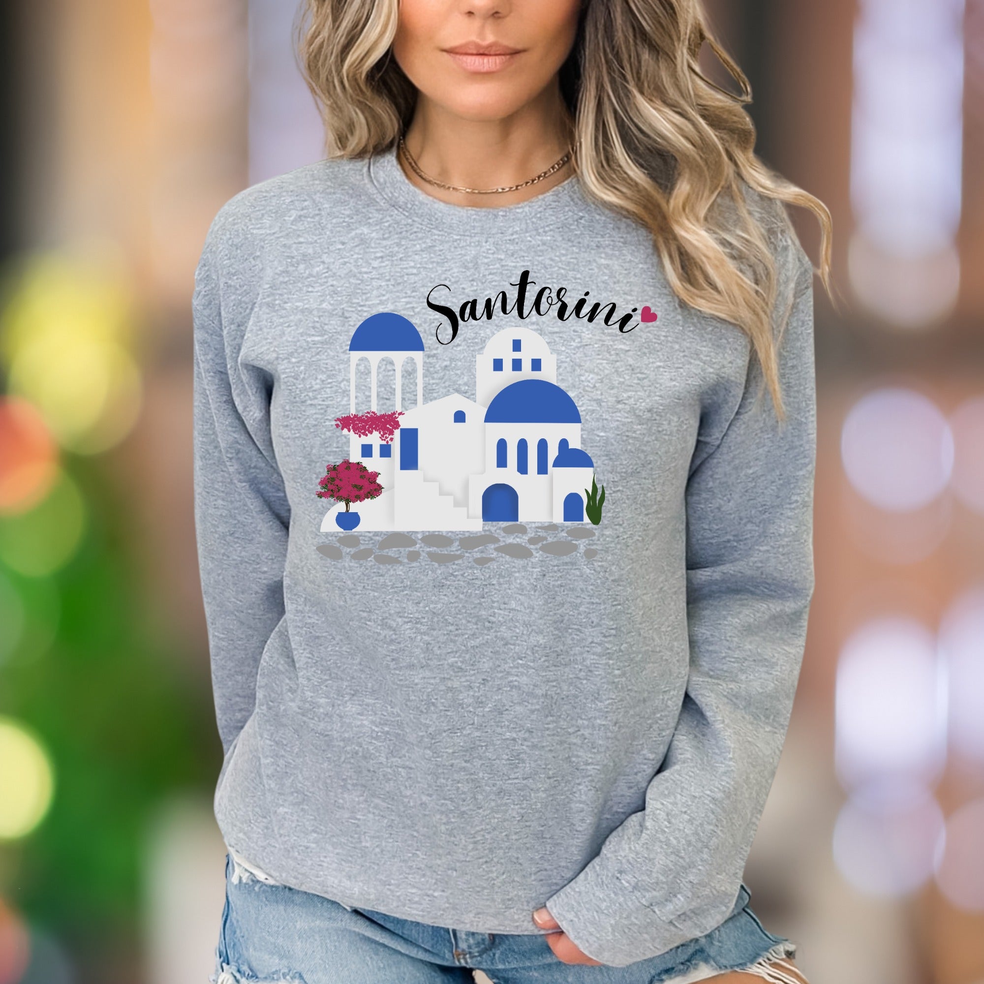 "Santorini" | Iconic Greek Island Unisex Adult Sweatshirt | Travel Lifestyle