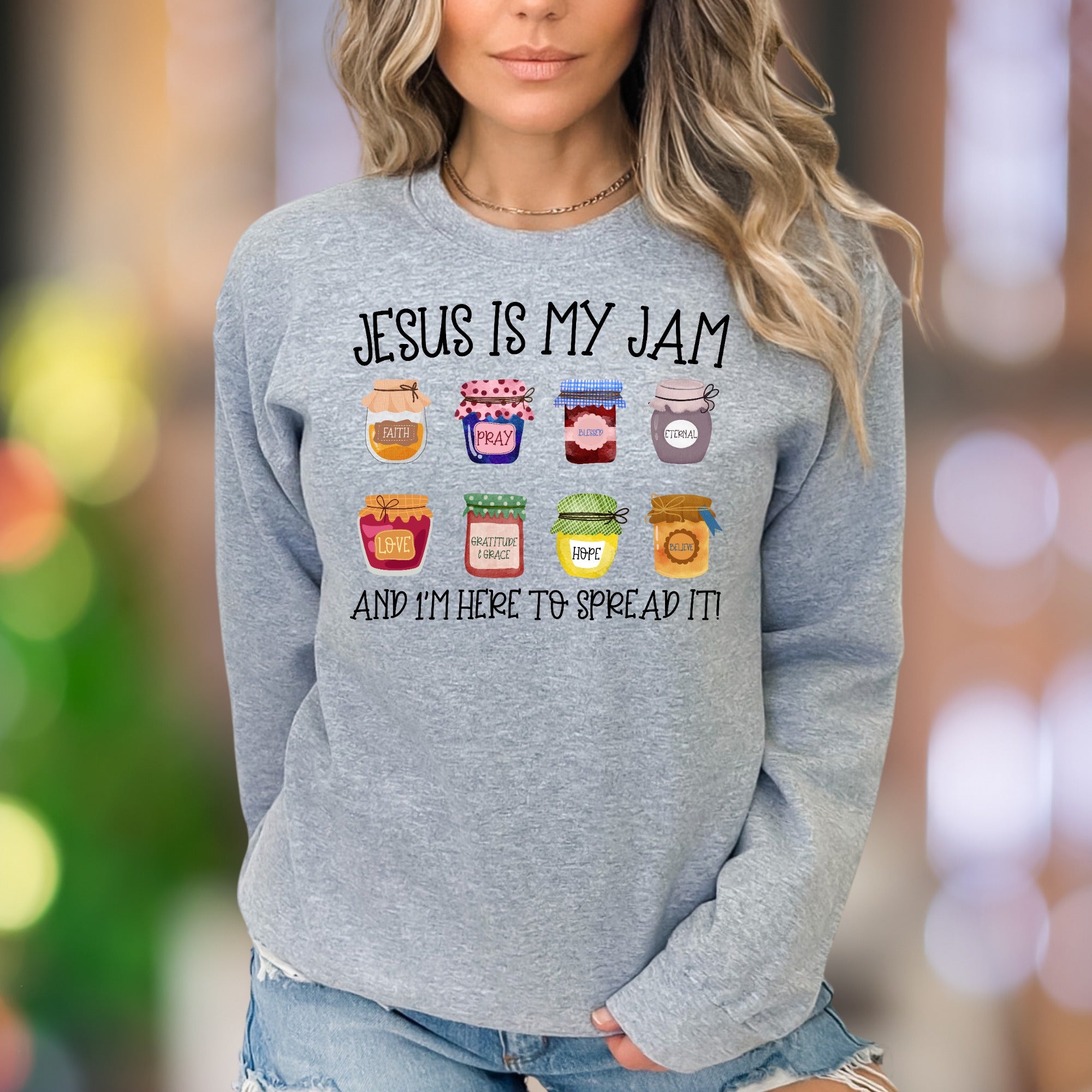 "Jesus Is My Jam" | Whimsical Graphic Unisex Adult Sweatshirt | Faith-Inspired Lifestyle