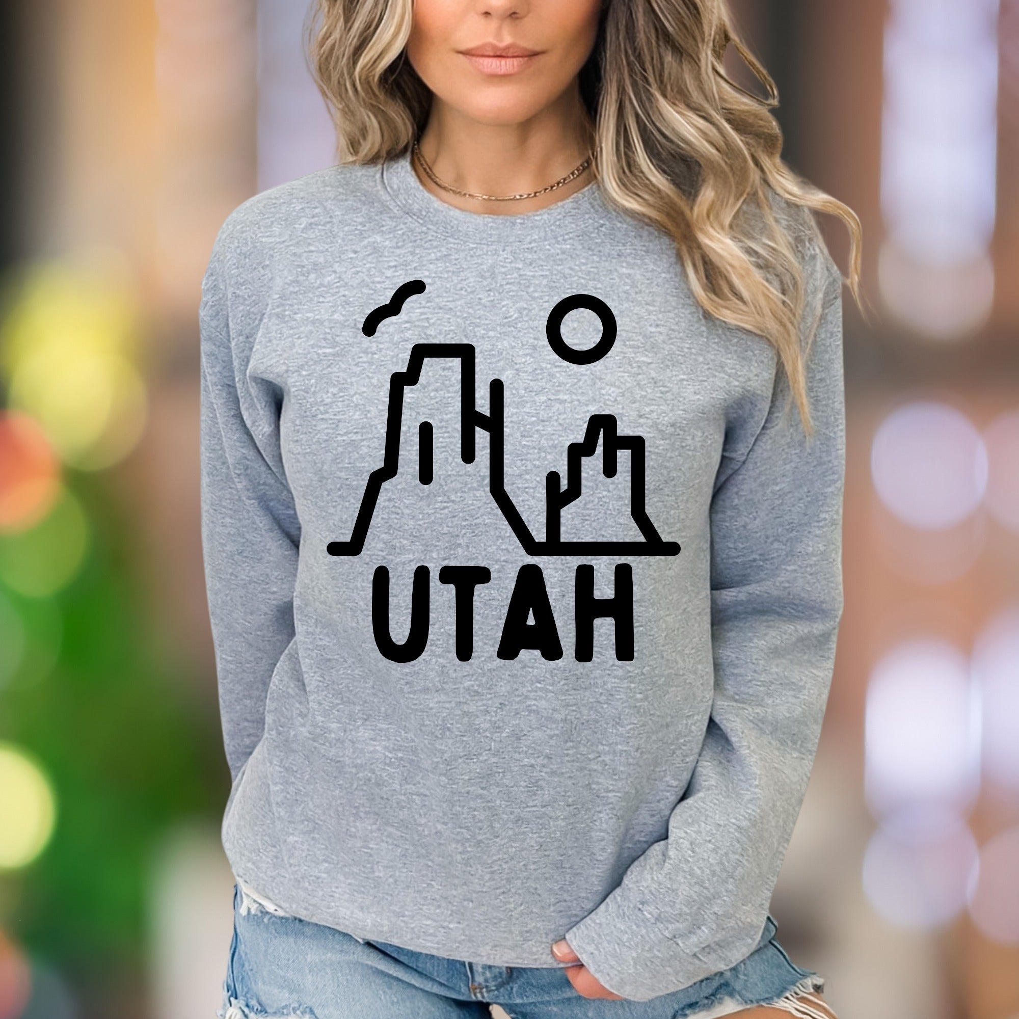 "Utah" | Minimal Nature Graphic Unisex Adult Sweatshirt | Outdoor Lifestyle