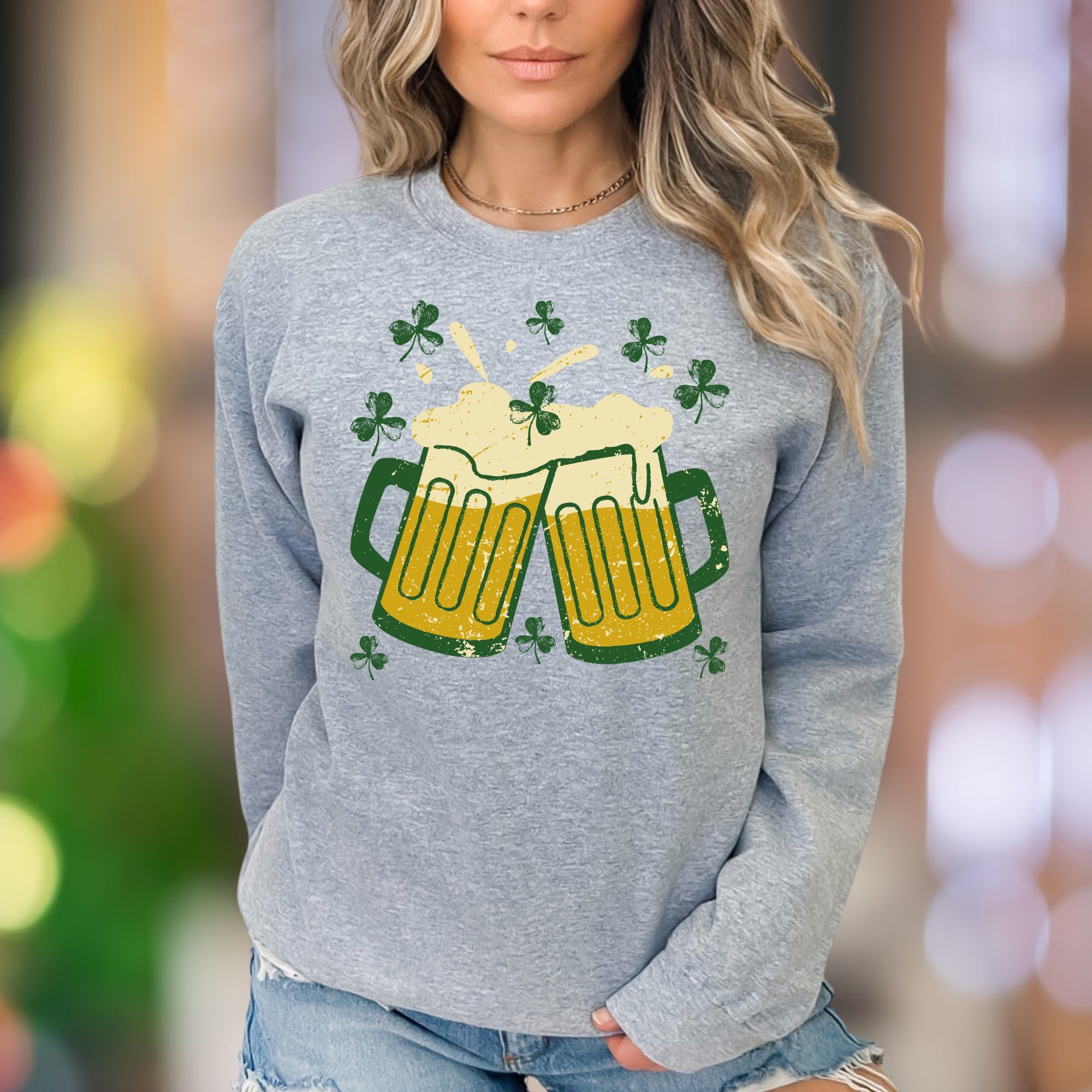 "Cheers & Shamrocks" | Retro St. Patrick's Day Unisex Adult Sweatshirt | Festive Lifestyle