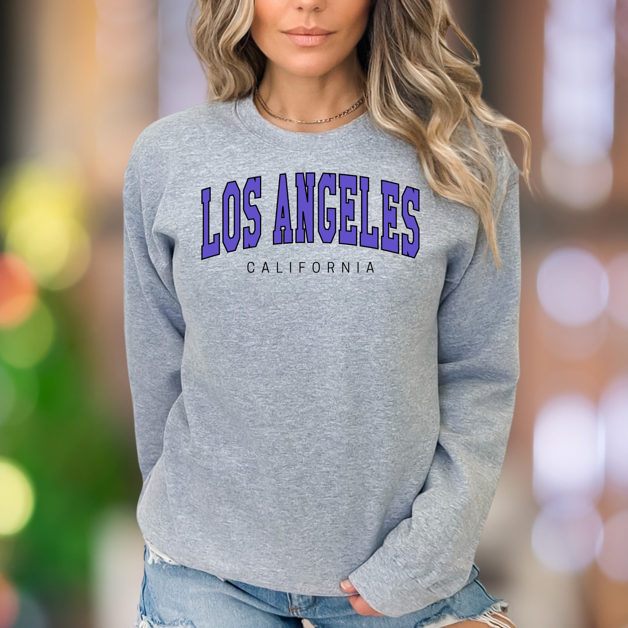 "LOS ANGELES CALIFORNIA" | Retro Varsity Unisex Adult Sweatshirt | City Lifestyle