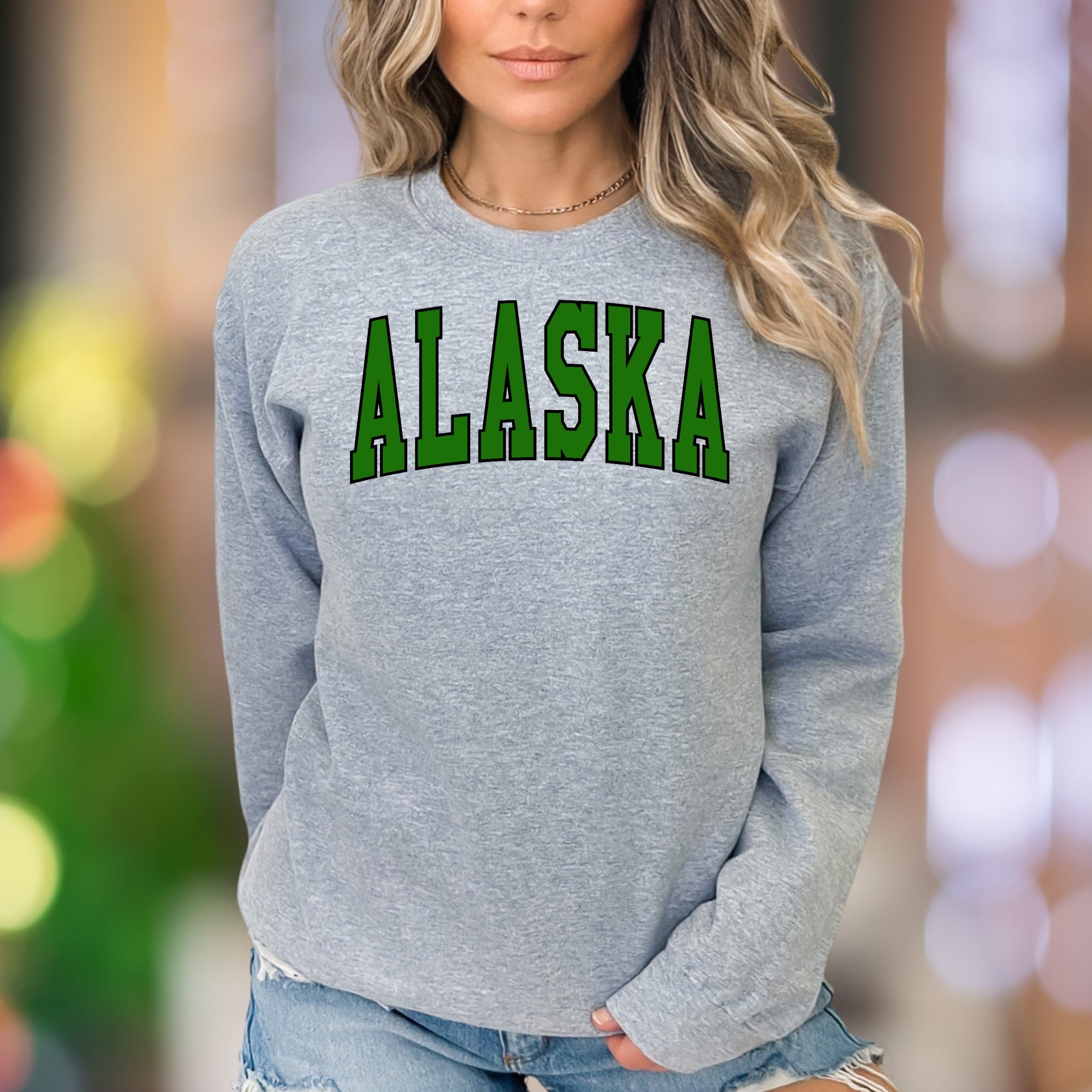 "ALASKA" | Varsity Typography Unisex Adult Sweatshirt | State Pride Lifestyle