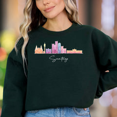 "Santiago" | Minimal Skyline Art Unisex Adult Sweatshirt | City Lover Lifestyle
