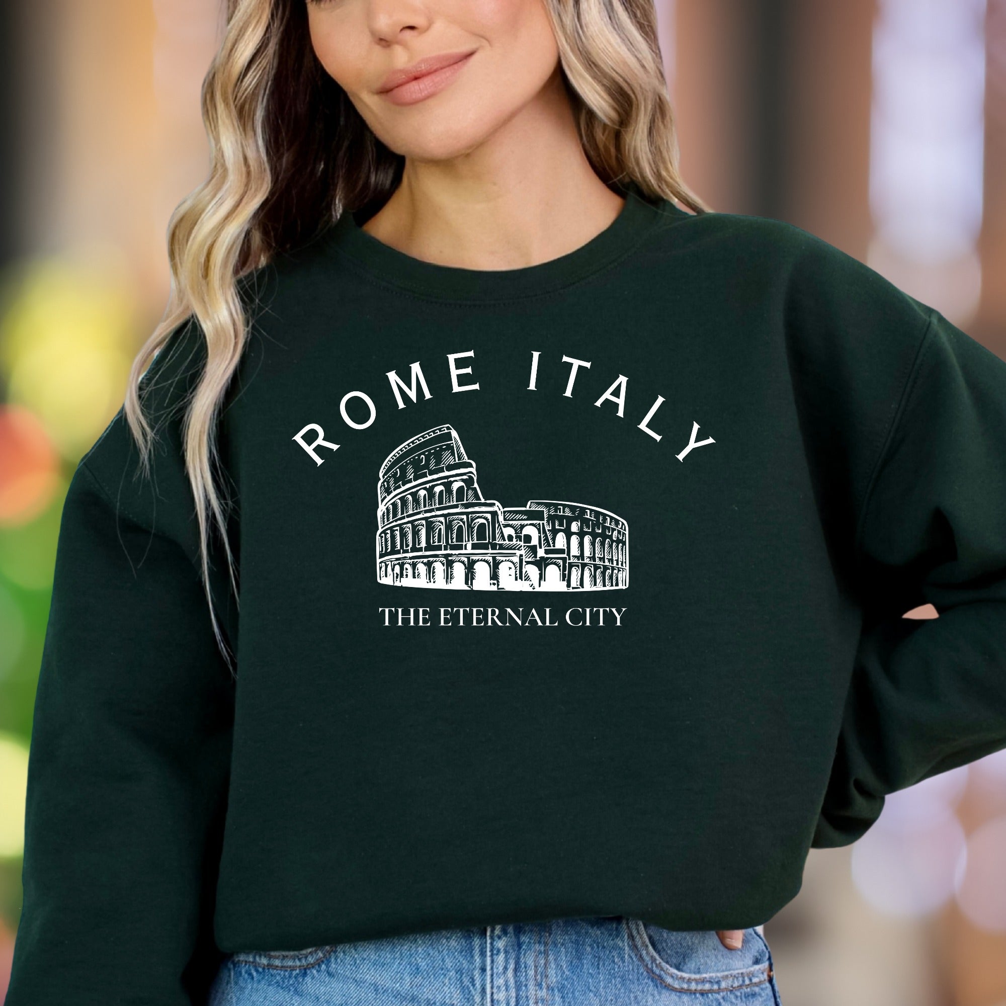 "ROME ITALY: THE ETERNAL CITY" | Vintage Travel Unisex Adult Sweatshirt | Wanderlust Lifestyle