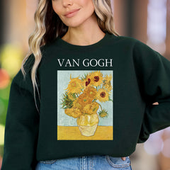 "VAN GOGH Sunflowers" | Artistic Graphic Unisex Adult Sweatshirt | Creative Expression