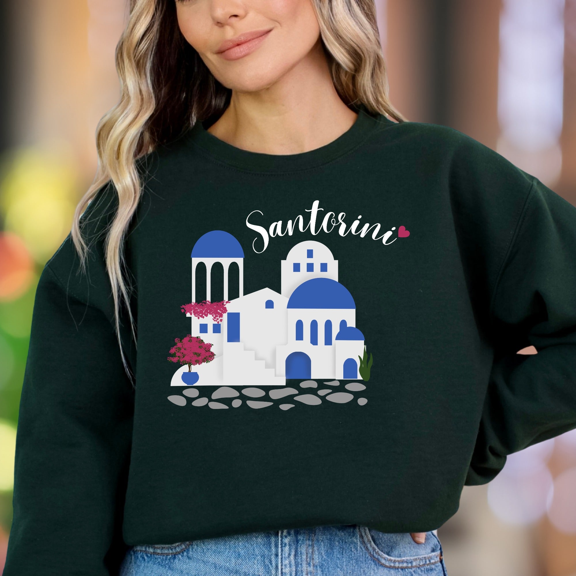 "Santorini" | Iconic Greek Island Unisex Adult Sweatshirt | Travel Lifestyle