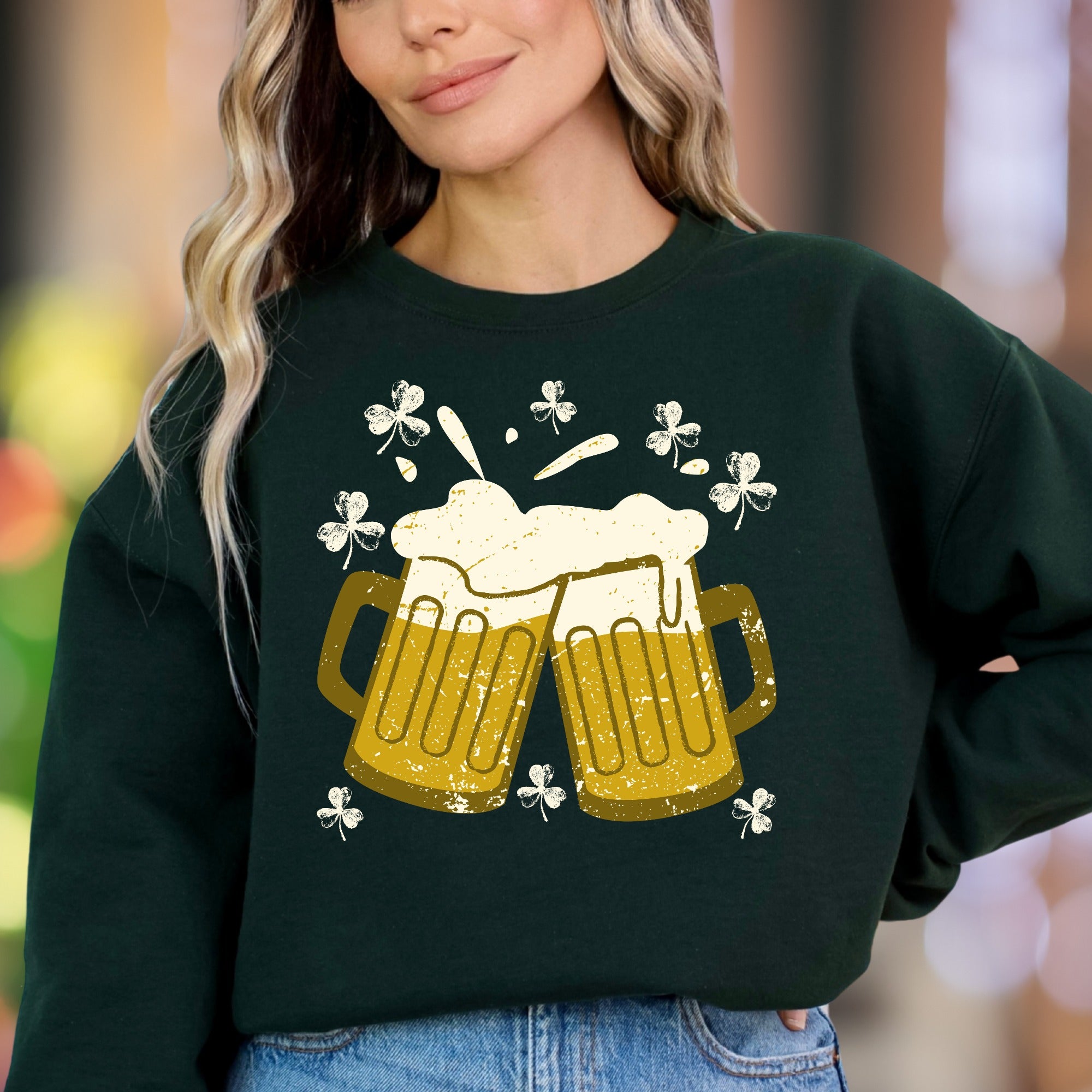 "Cheers & Shamrocks" | Retro St. Patrick's Day Unisex Adult Sweatshirt | Festive Lifestyle