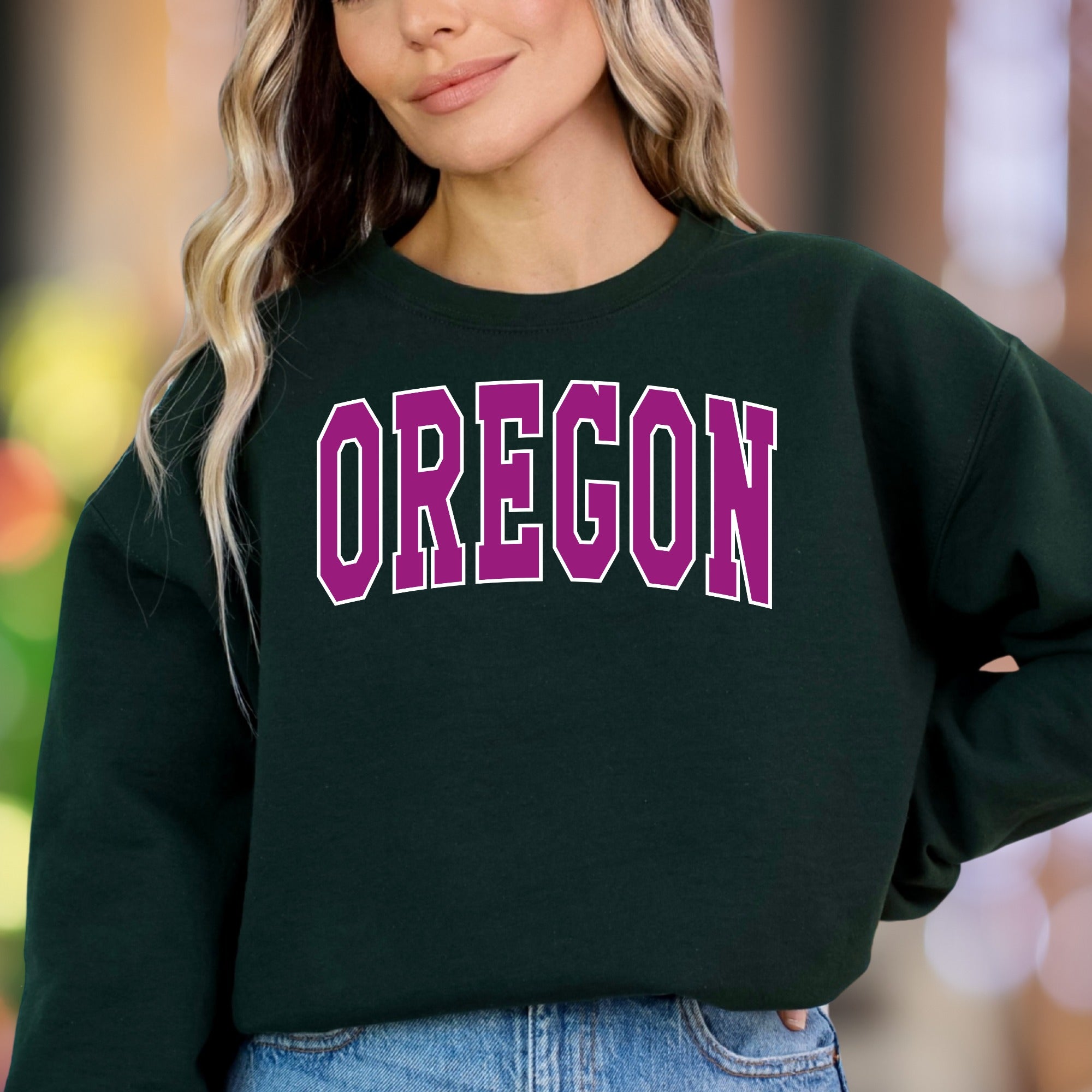 "OREGON" | College Block Letter Unisex Adult Sweatshirt | State Pride Enthusiast