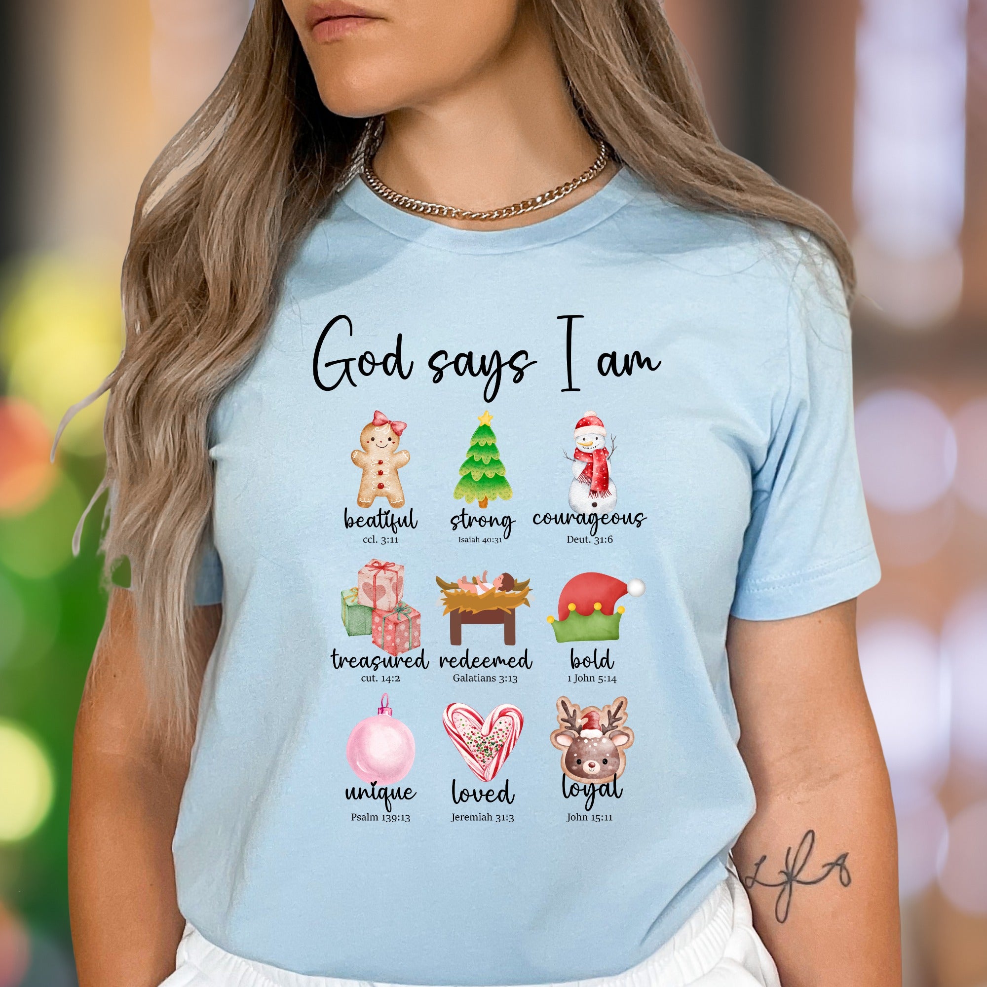 "God says I am" | Christmas Affirmation Unisex Adult T-Shirt | Holiday Lifestyle