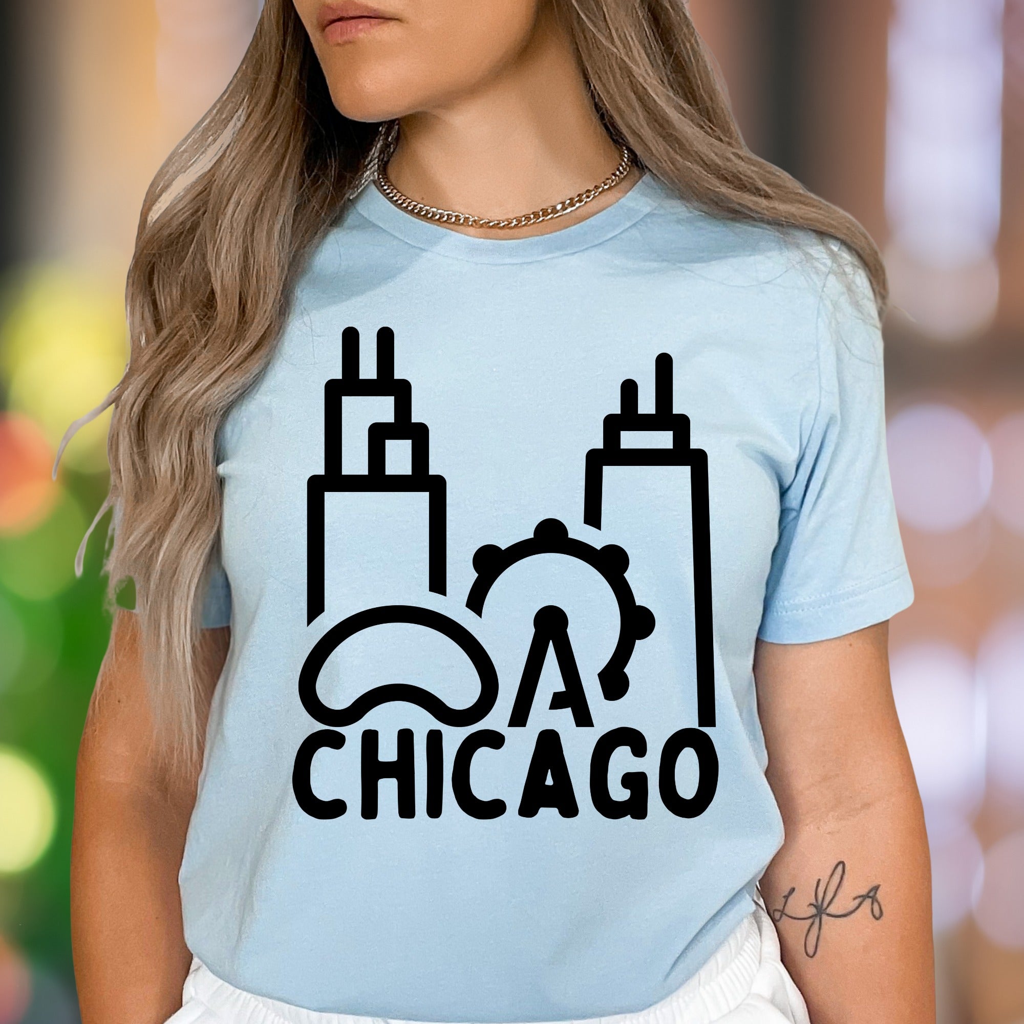 "CHICAGO" | Minimal Skyline Unisex Adult T-Shirt | City Enthusiast Lifestyle
