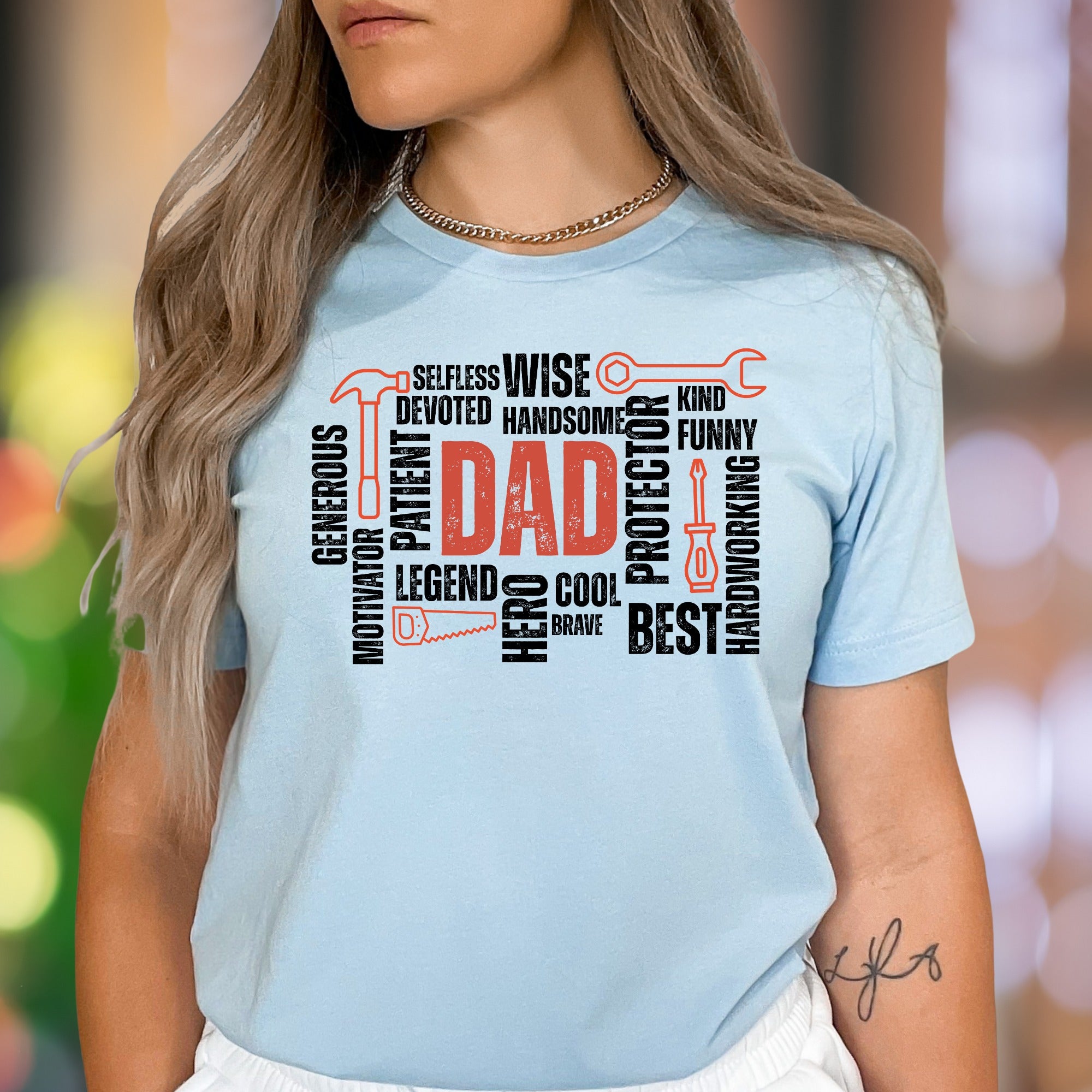 "DAD" Defined | Word Cloud Typography Unisex Adult T-Shirt | Family Love Lifestyle