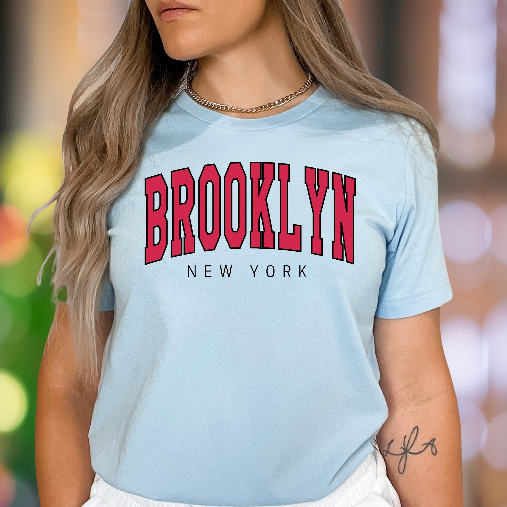 "Brooklyn New York" | Bold Typography Unisex Adult T-Shirt | City Lifestyle