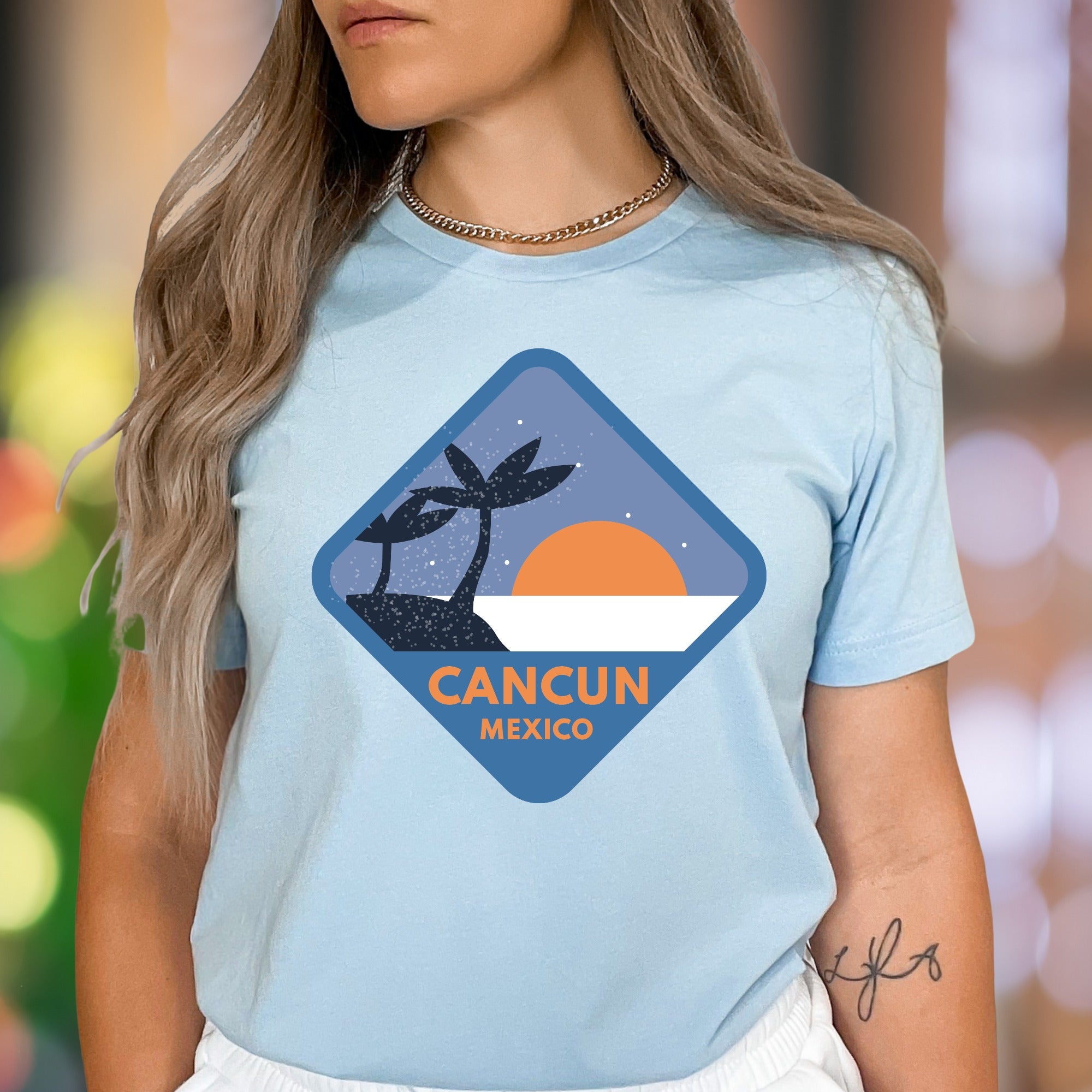 "Cancun Mexico" | Retro Travel Graphic Unisex Adult T-Shirt | Vacation Lifestyle