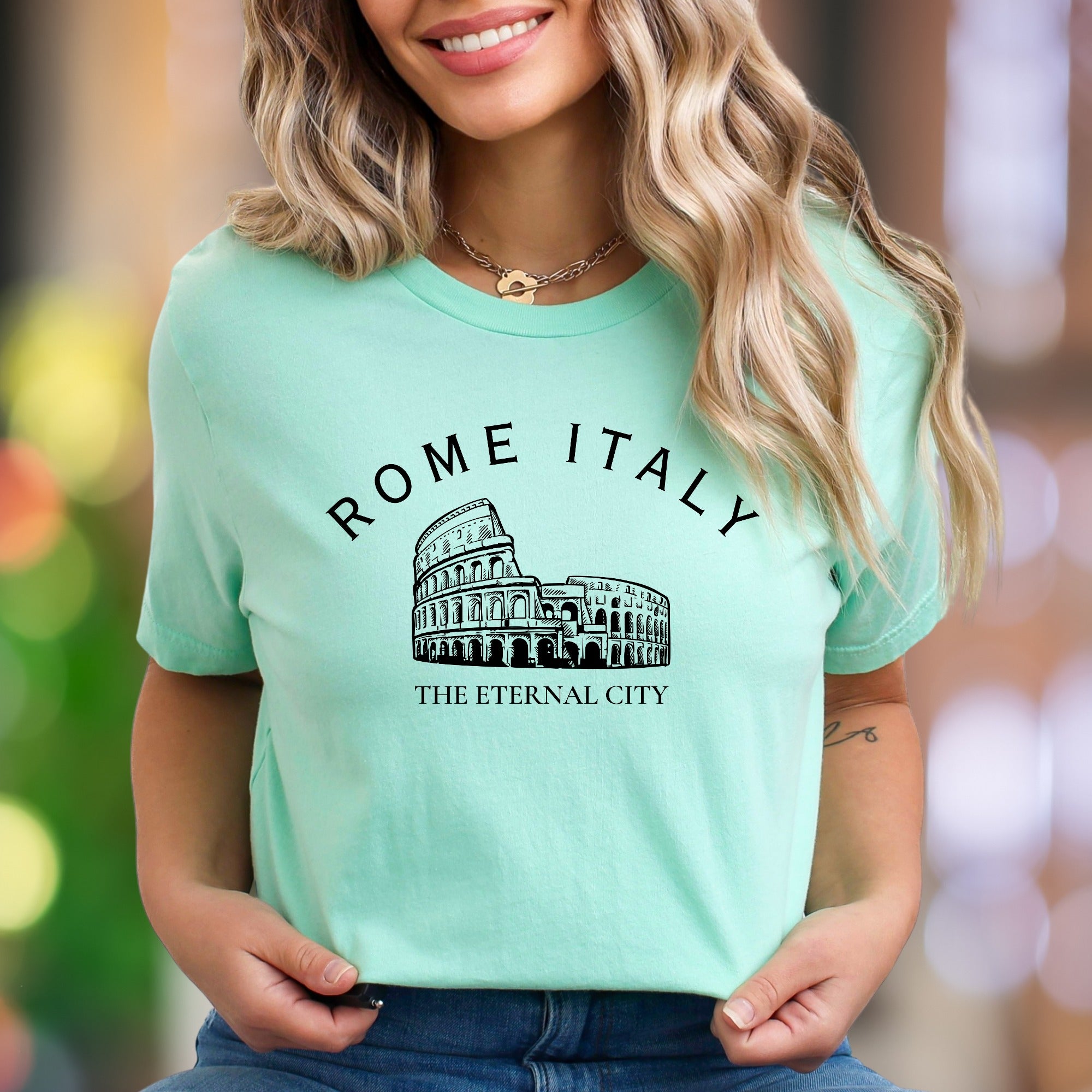 "Rome Italy The Eternal City" | Vintage Colosseum Unisex Adult T-Shirt | Travel Lifestyle