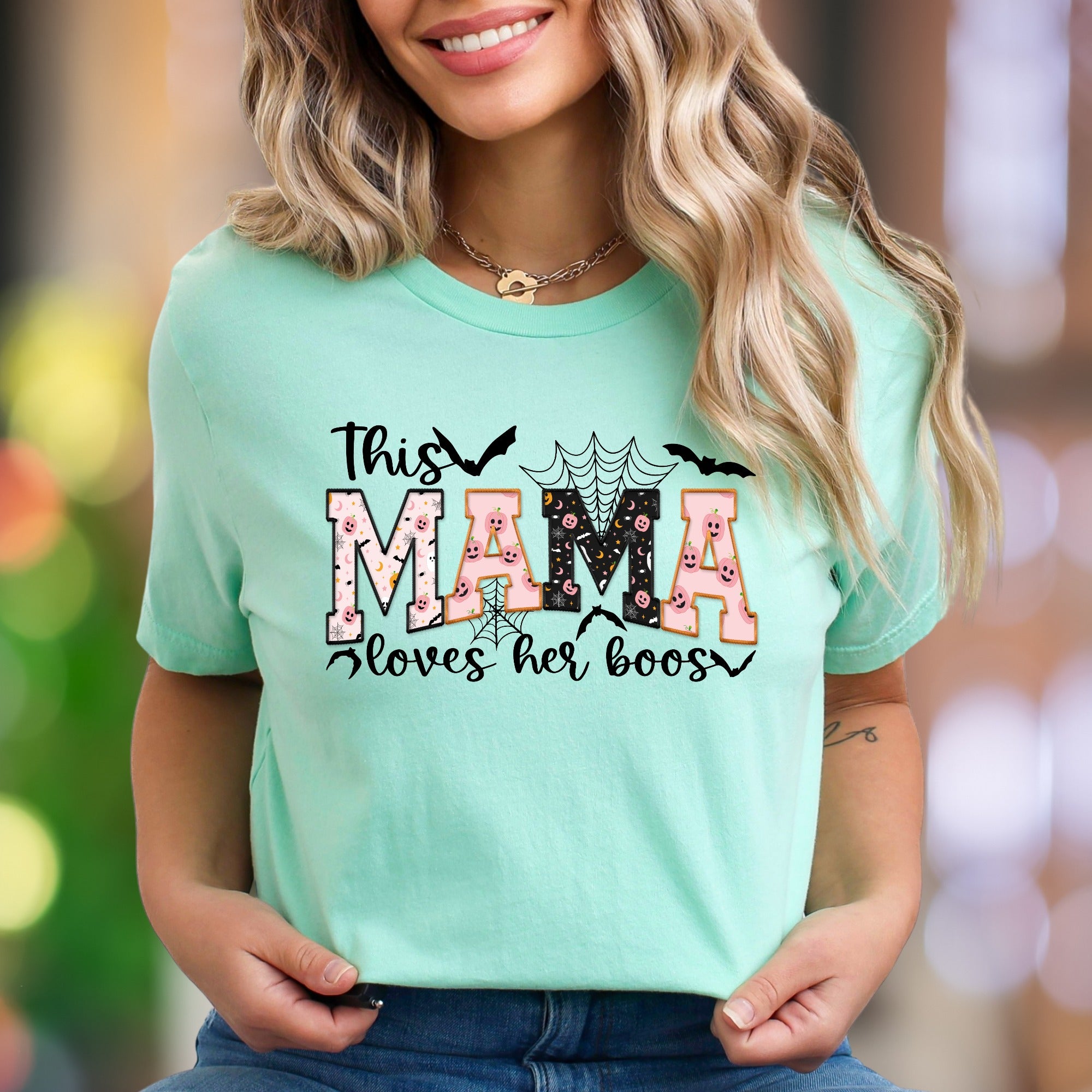 "This Mama Loves Her Boos" | Halloween Graphic Unisex Adult T-Shirt | Funny Lifestyle