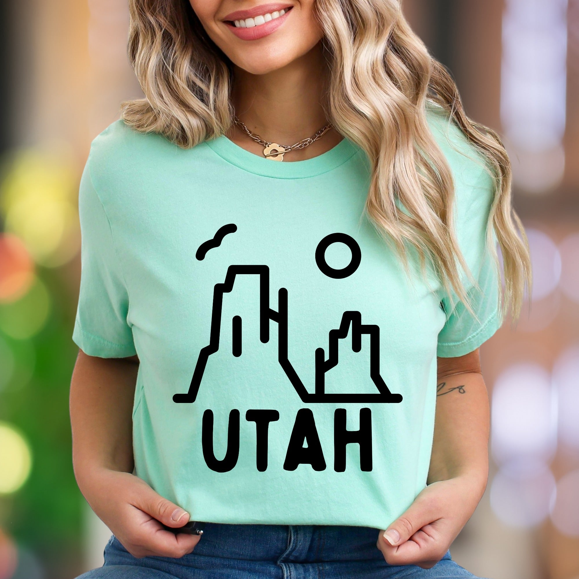 "UTAH" | Minimal Nature Graphic Unisex Adult T-Shirt | Travel & Adventure Lifestyle