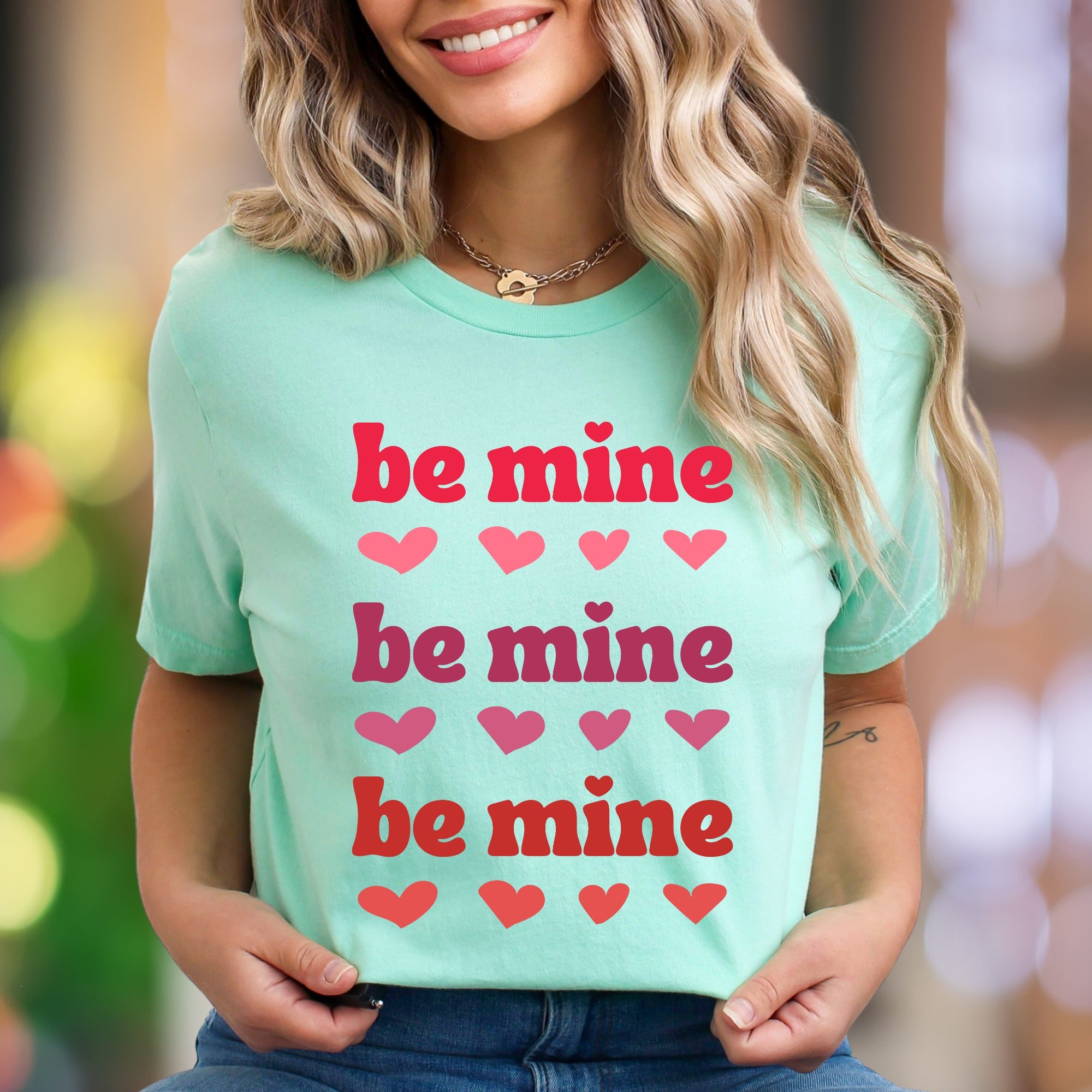 "be mine" | Retro Typography Unisex Adult T-Shirt | Affectionate Lifestyle