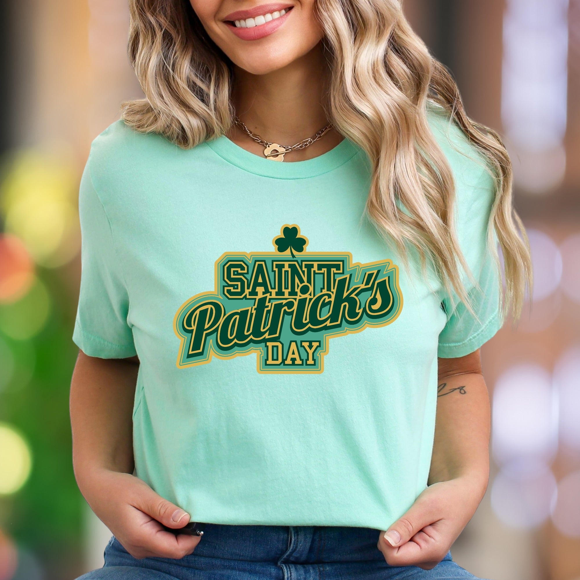 "Saint Patrick's Day" | Retro Typography Unisex Adult T-Shirt | Festive Celebration Wear