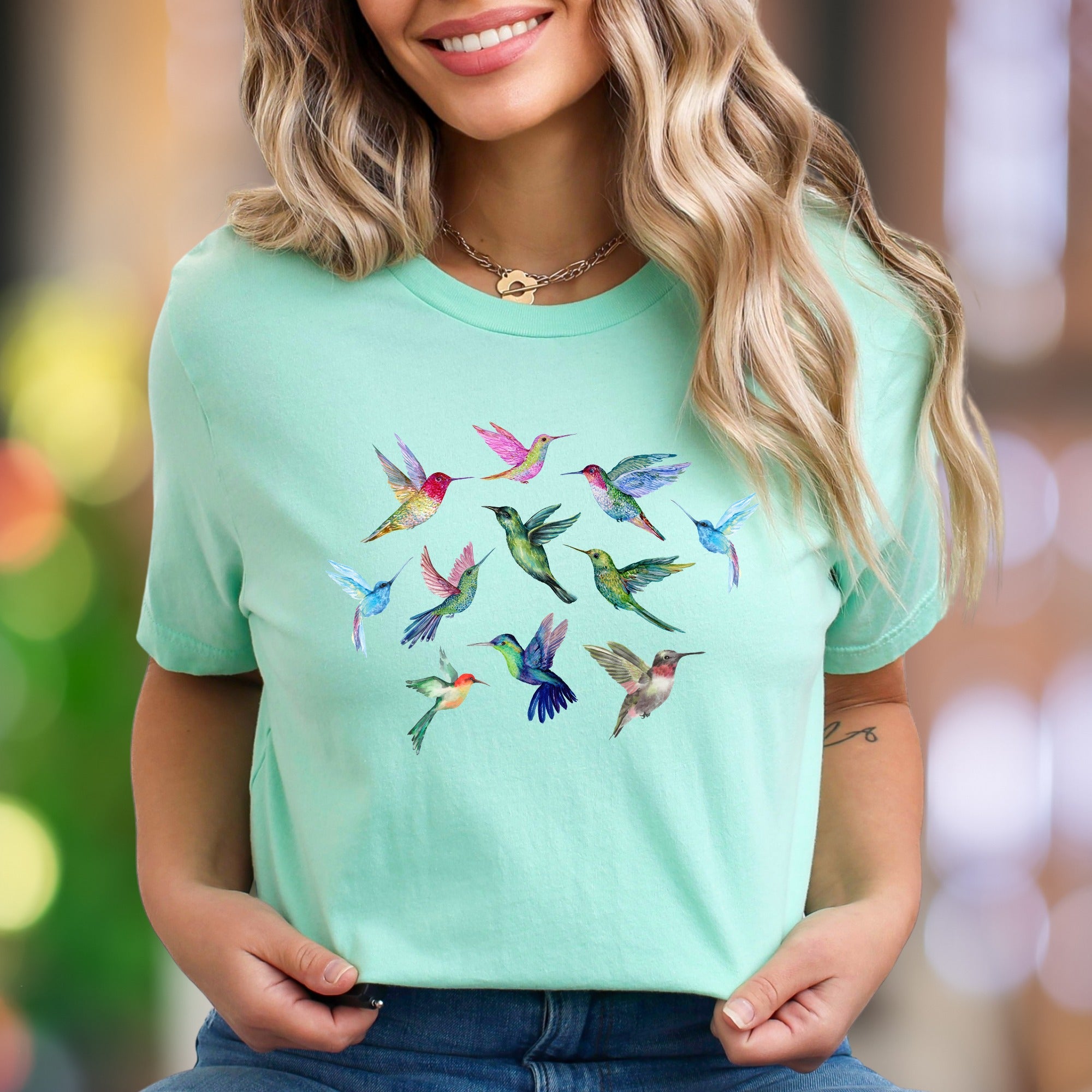 "Hummingbird Flock" | Colorful Nature Unisex Adult T-Shirt | Peaceful Lifestyle