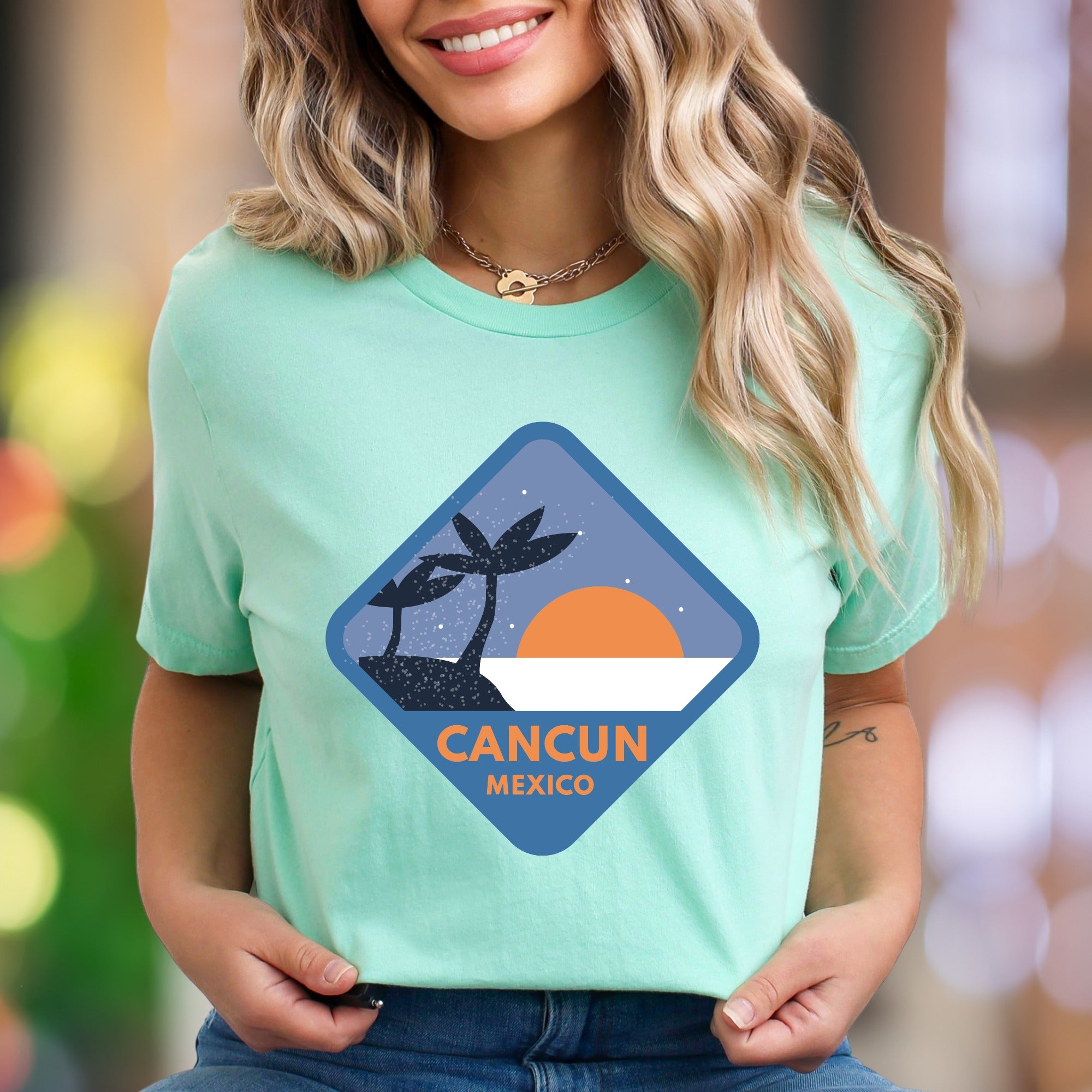 "Cancun Mexico" | Retro Travel Graphic Unisex Adult T-Shirt | Vacation Lifestyle