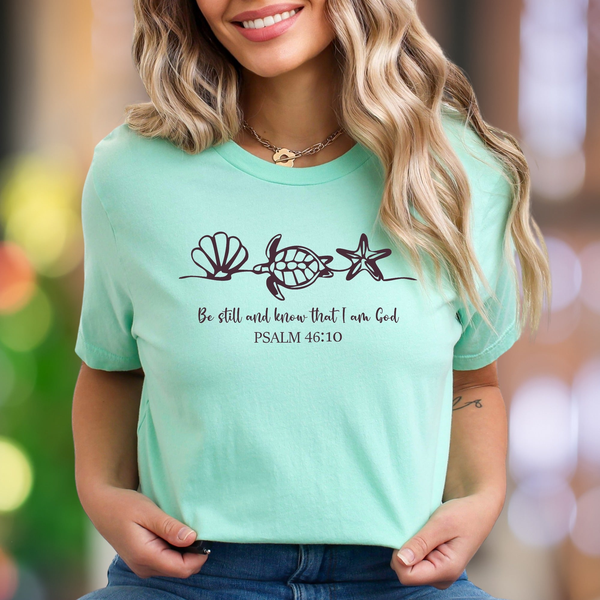 "Be Still and Know That I Am God" | Sea Life Graphic Unisex Adult T-Shirt | Faith-Inspired Lifestyle