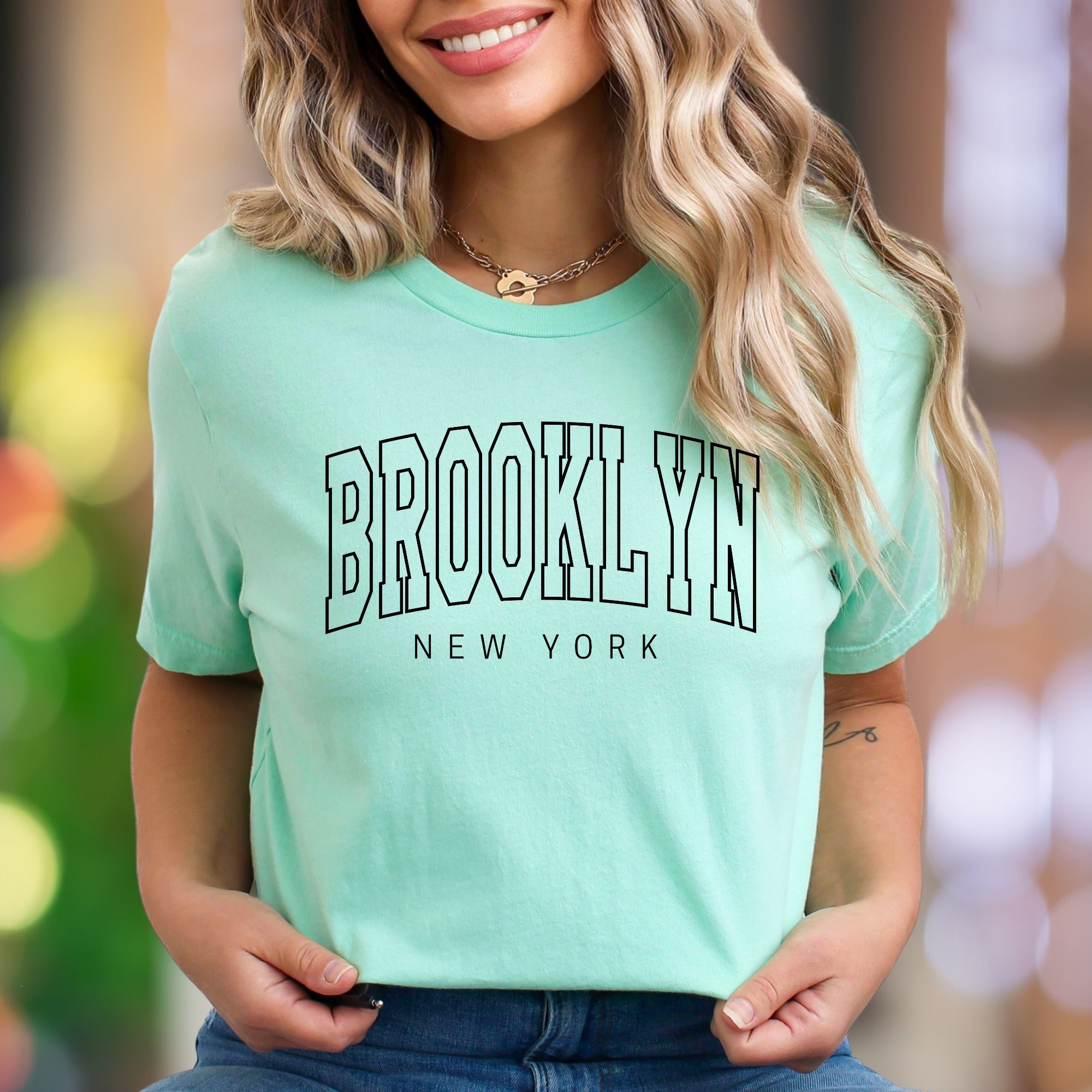 "BROOKLYN NEW YORK" | Modern Typography Unisex Adult T-Shirt | City Lifestyle