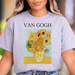 "VAN GOGH" Van Gogh Sunflowers Art Unisex Adult T-Shirt | Artistic Expression