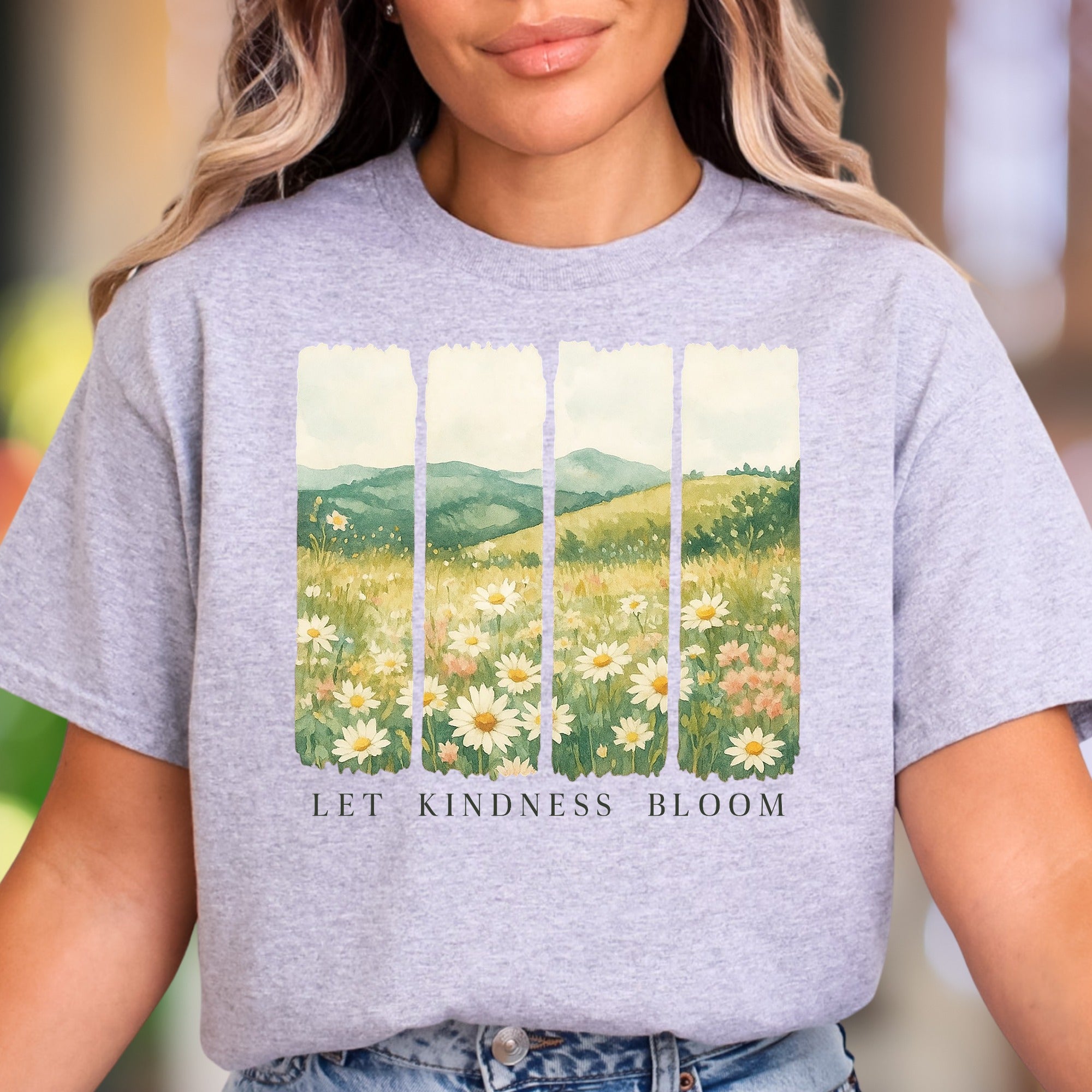 "Let Kindness Bloom" | Nature Landscape Unisex Adult T-Shirt | Gentle Lifestyle
