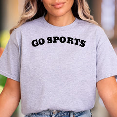 "GO SPORTS" | Funny Typography Unisex Adult T-Shirt | Casual Humor