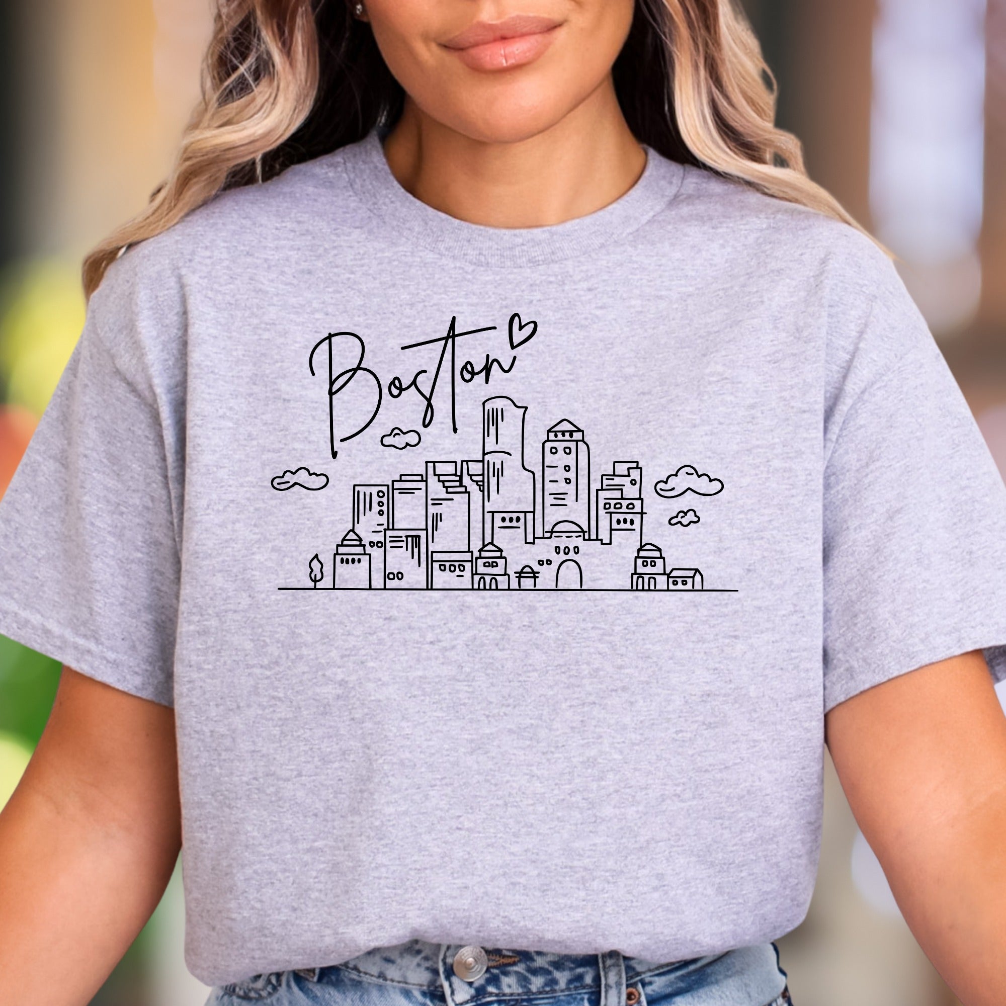 "Boston" | Minimal Cityscape Unisex Adult T-Shirt | Local Pride Apparel