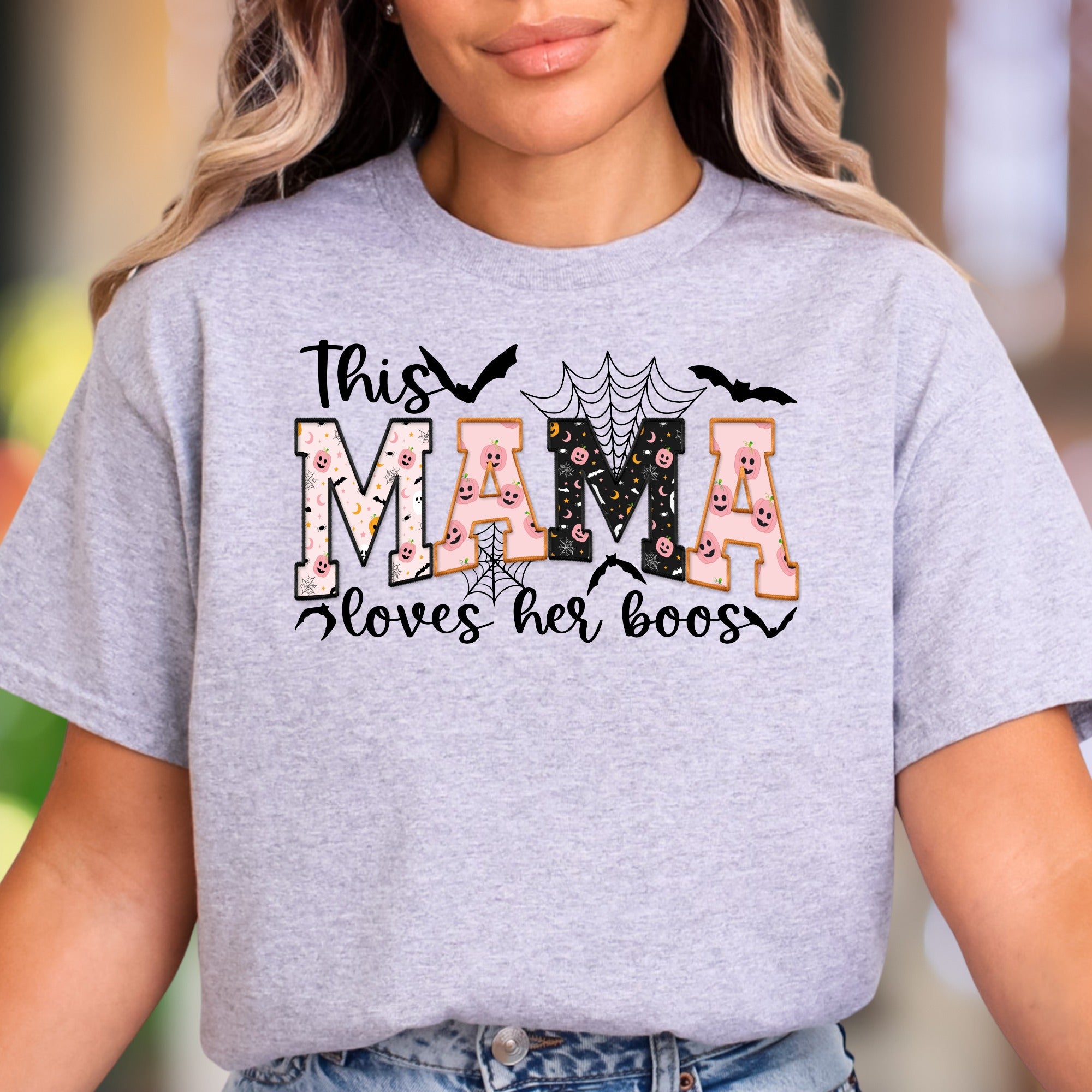 "This Mama Loves Her Boos" | Halloween Graphic Unisex Adult T-Shirt | Funny Lifestyle