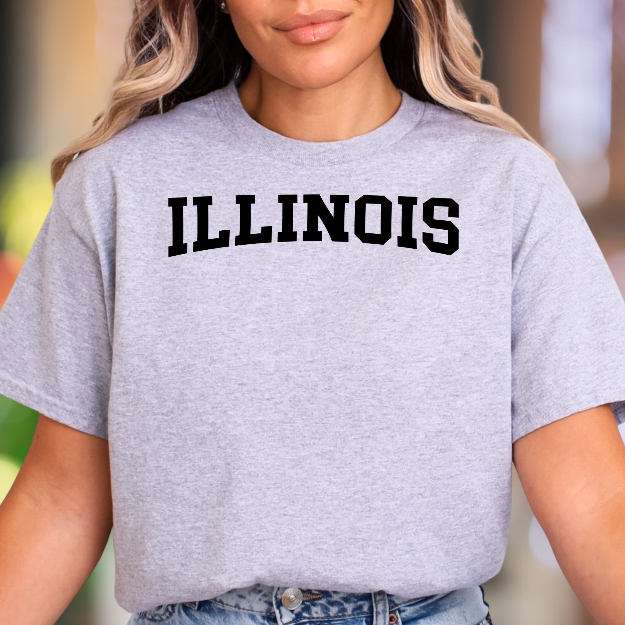 "ILLINOIS" | Bold Typography Unisex Adult T-Shirt | State Pride Lifestyle