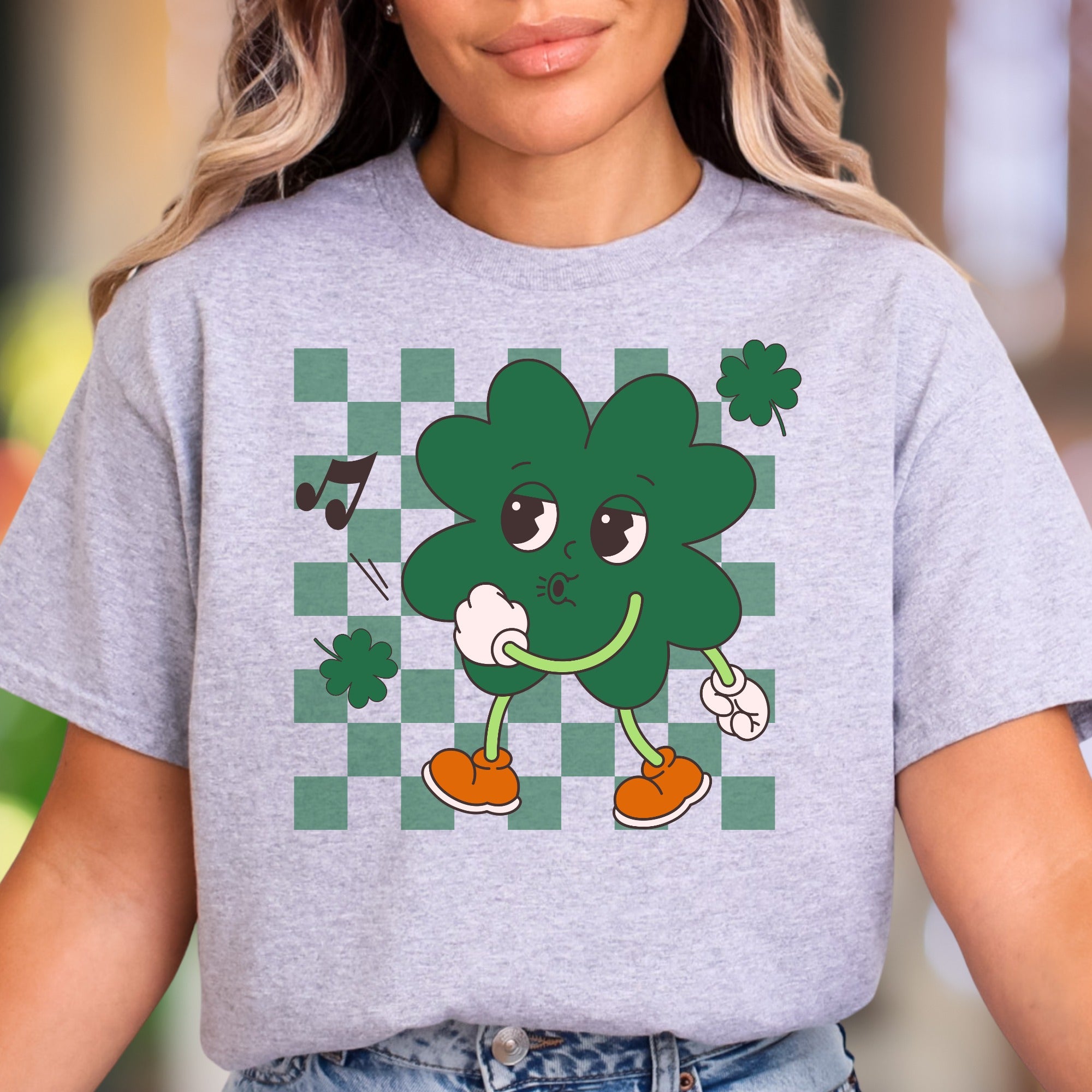 "Groovy Shamrock Dancin'" | Retro Cartoon Unisex Adult T-Shirt | Fun Personality Apparel