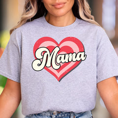 "Mama" | Retro Heart Graphic Unisex Adult T-Shirt | Motherhood Lifestyle