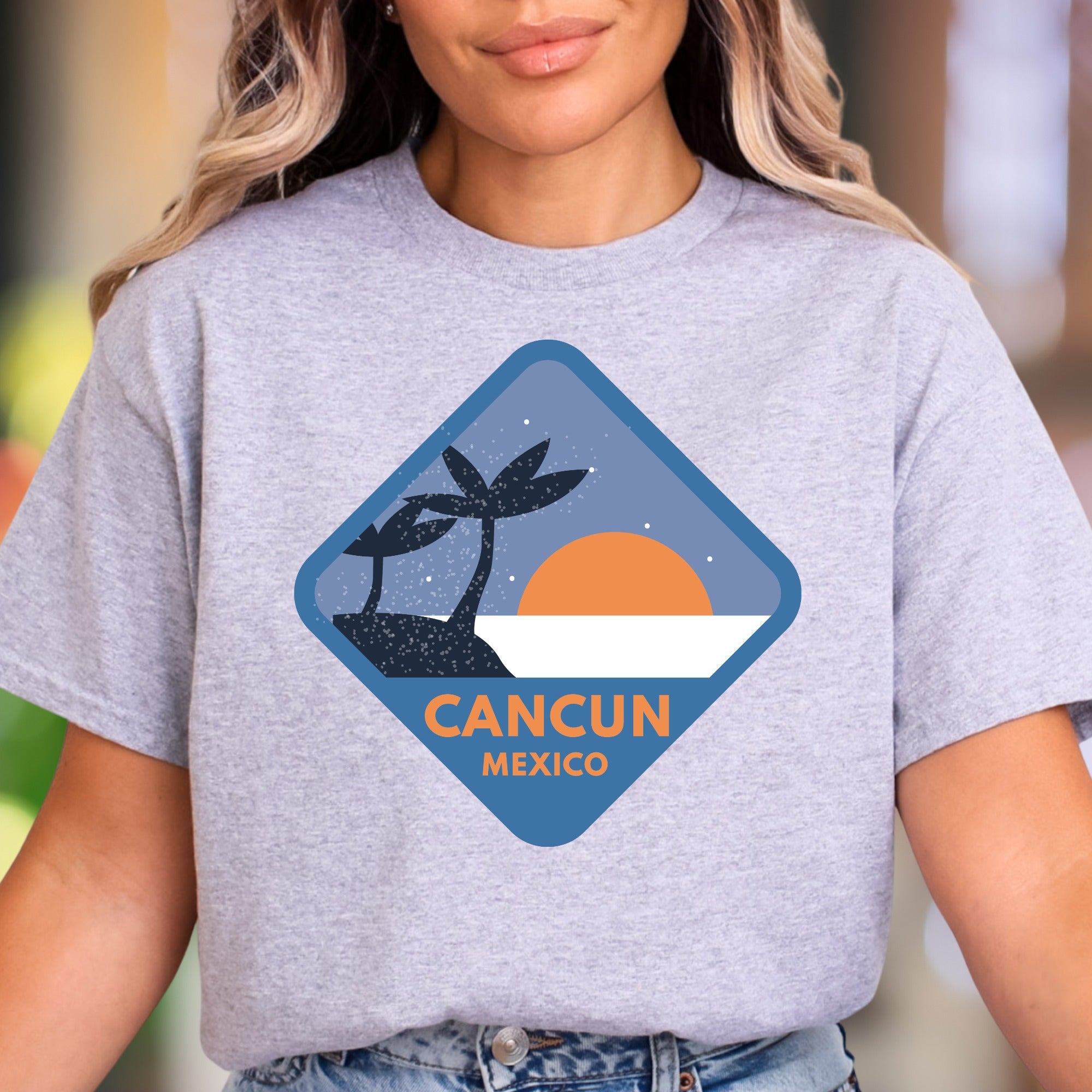 "Cancun Mexico" | Retro Travel Graphic Unisex Adult T-Shirt | Vacation Lifestyle