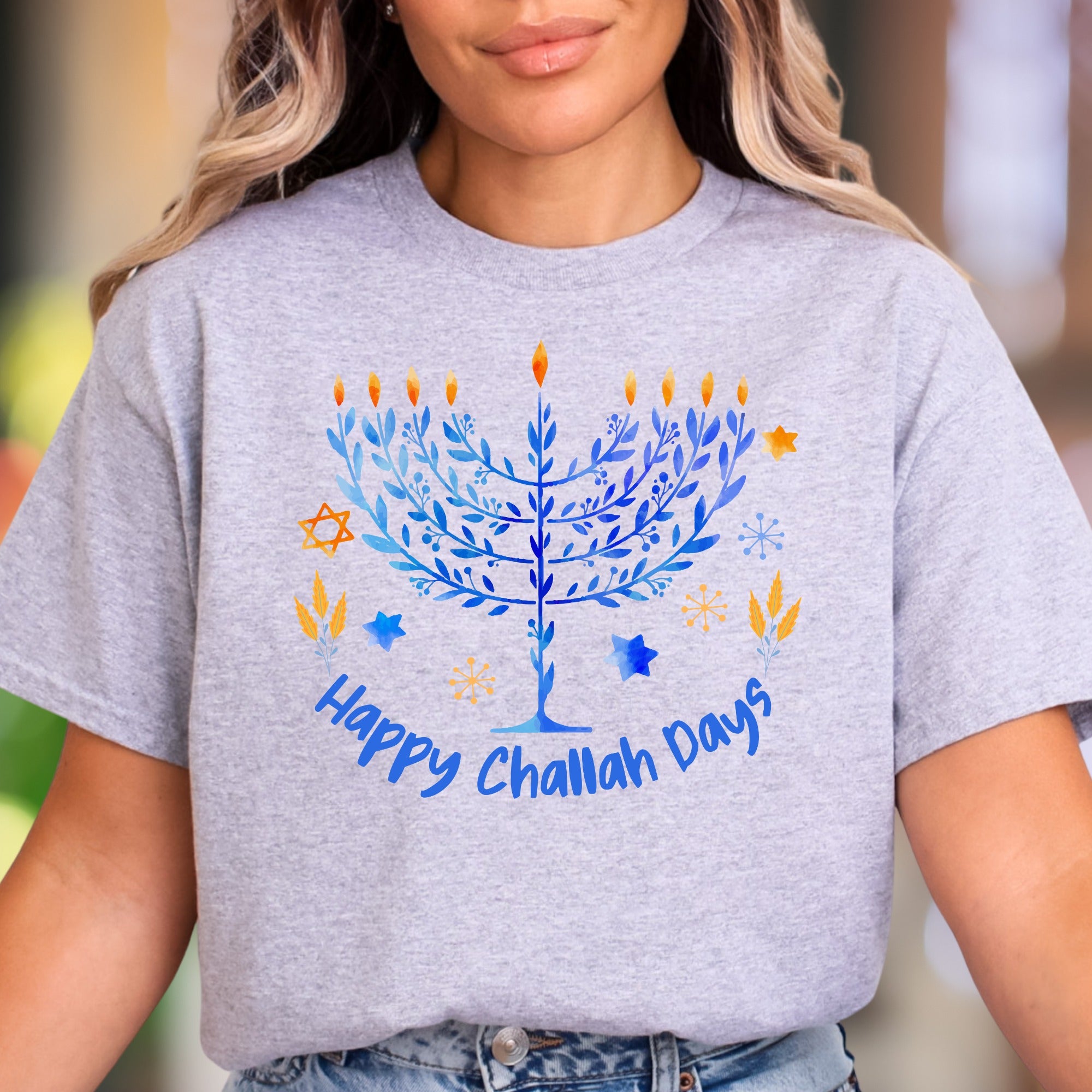 "Happy Challah Days" | Festive Menorah Unisex Adult T-Shirt | Holiday Celebration
