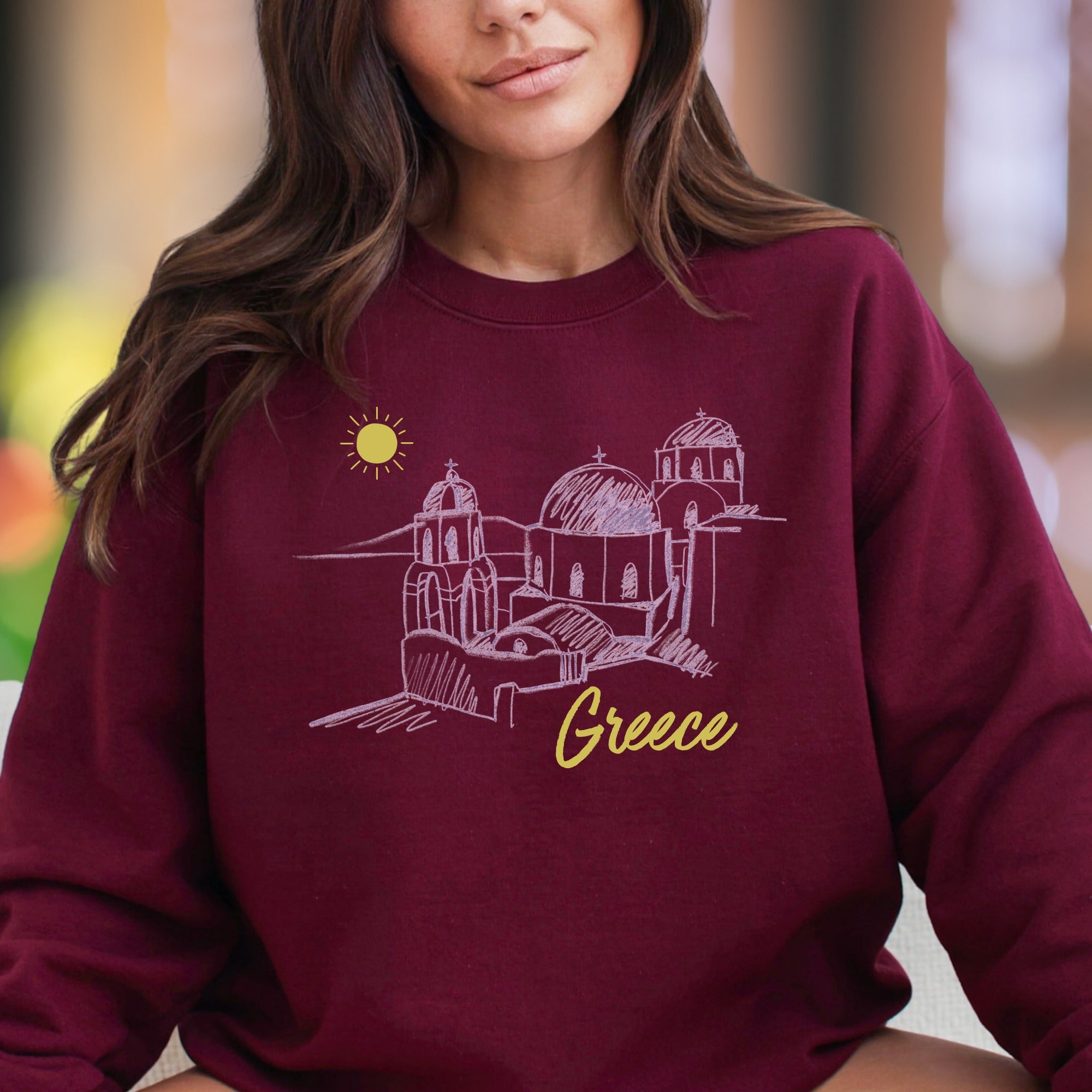 "Greece" | Travel Sketch Unisex Adult Sweatshirt | Wanderlust Lifestyle