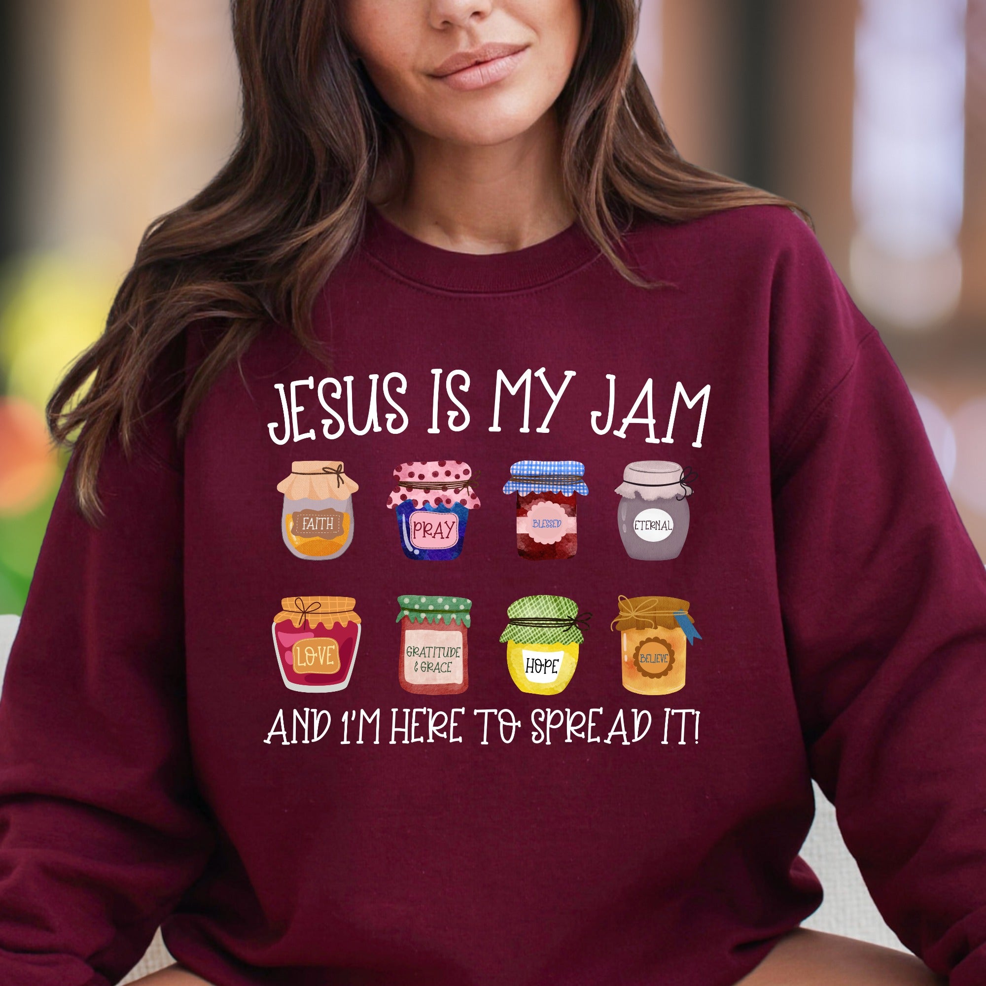 "Jesus Is My Jam" | Whimsical Graphic Unisex Adult Sweatshirt | Faith-Inspired Lifestyle