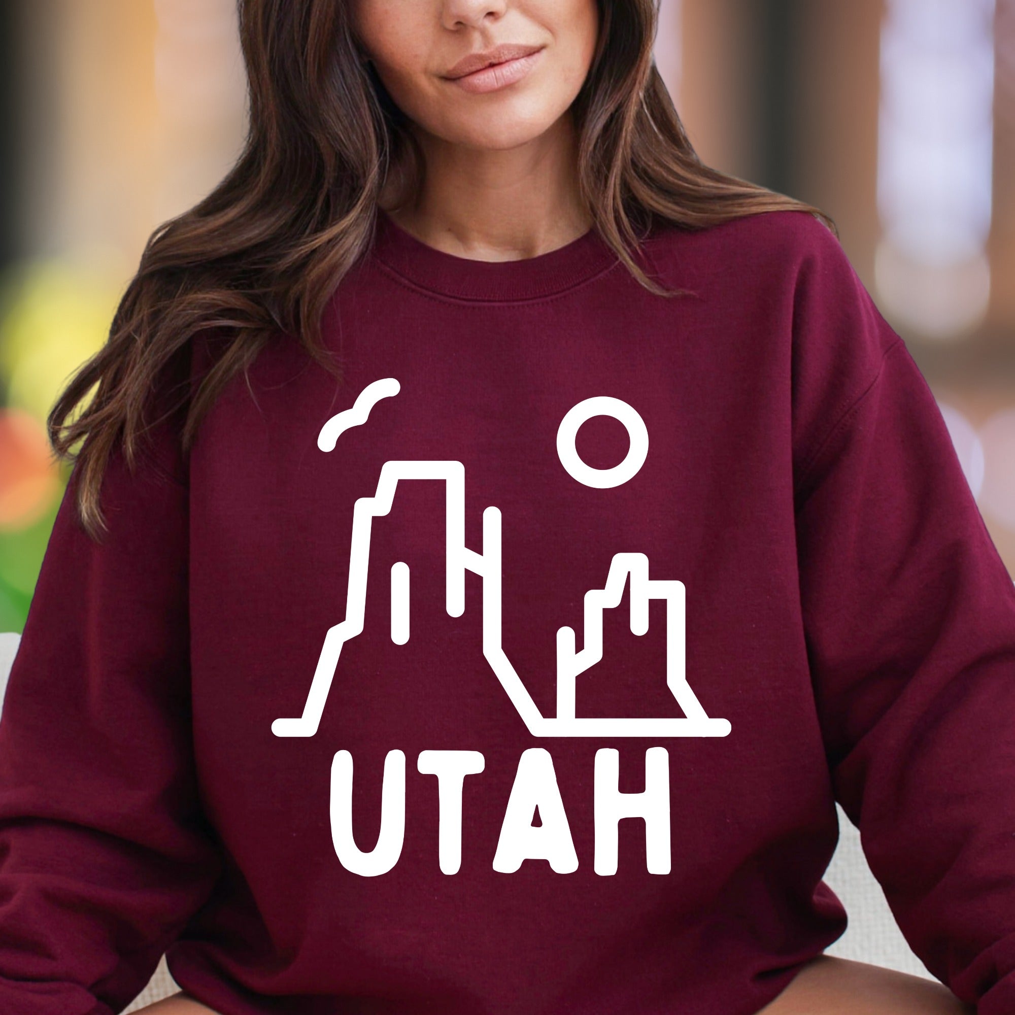 "UTAH" | Minimal Nature Graphic Unisex Adult Sweatshirt | Outdoor Lifestyle