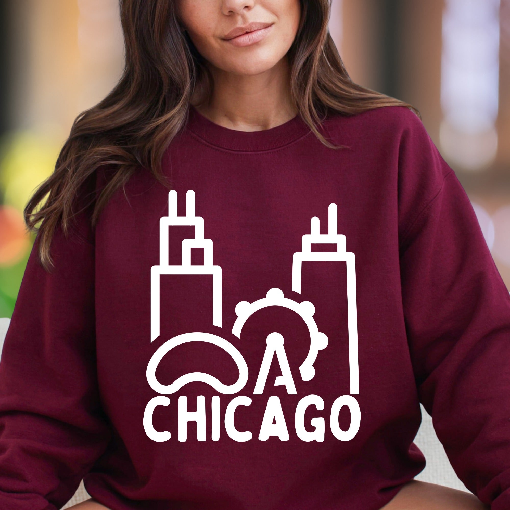 "Chicago" | City Iconography Unisex Adult Sweatshirt | Urban Lifestyle Apparel