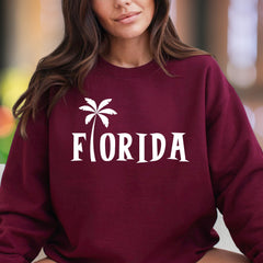 "Florida" | Retro Palm Tree Unisex Adult Sweatshirt | Tropical Lifestyle