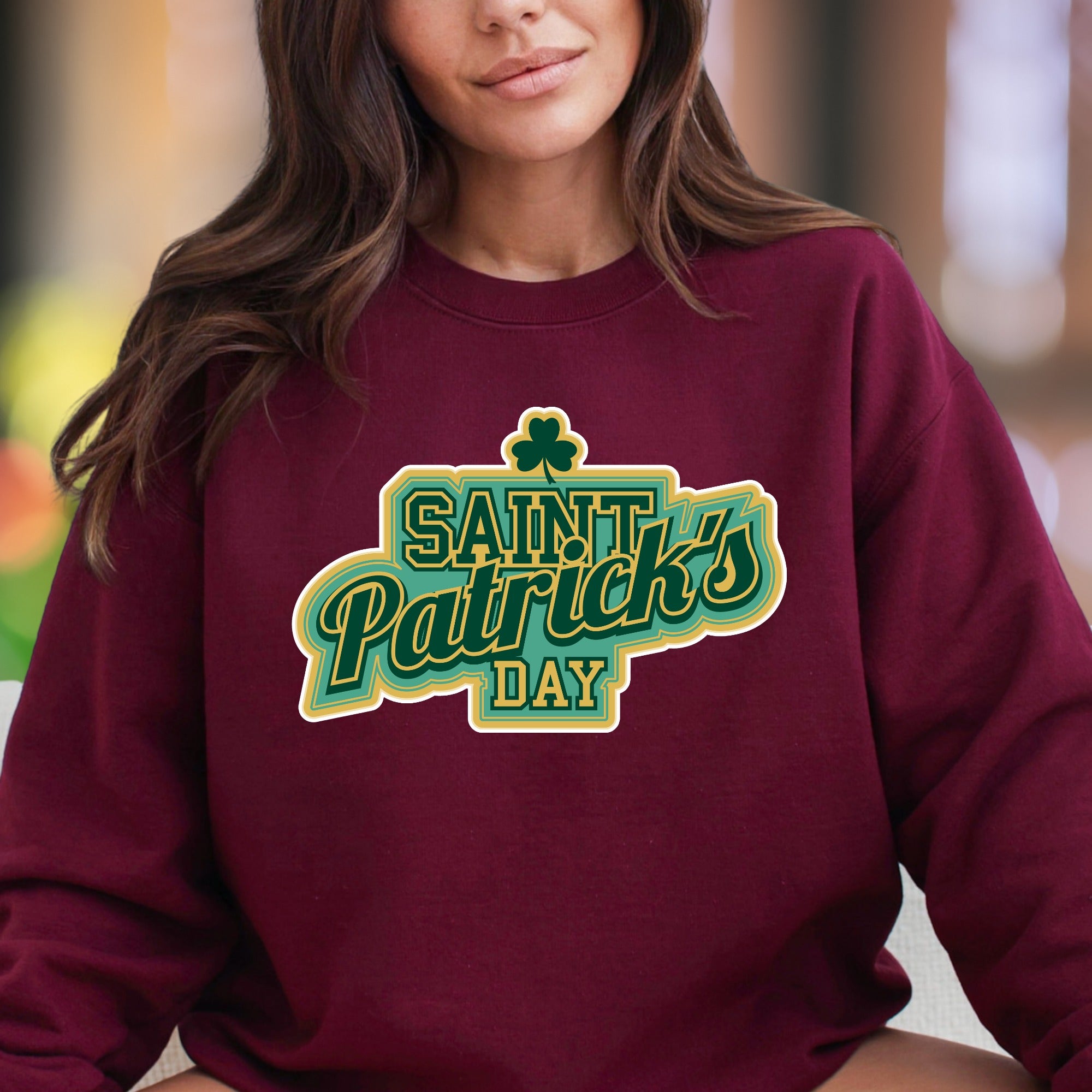 "Saint Patrick's Day" | Retro Typography Unisex Adult Sweatshirt | Festive Holiday Apparel
