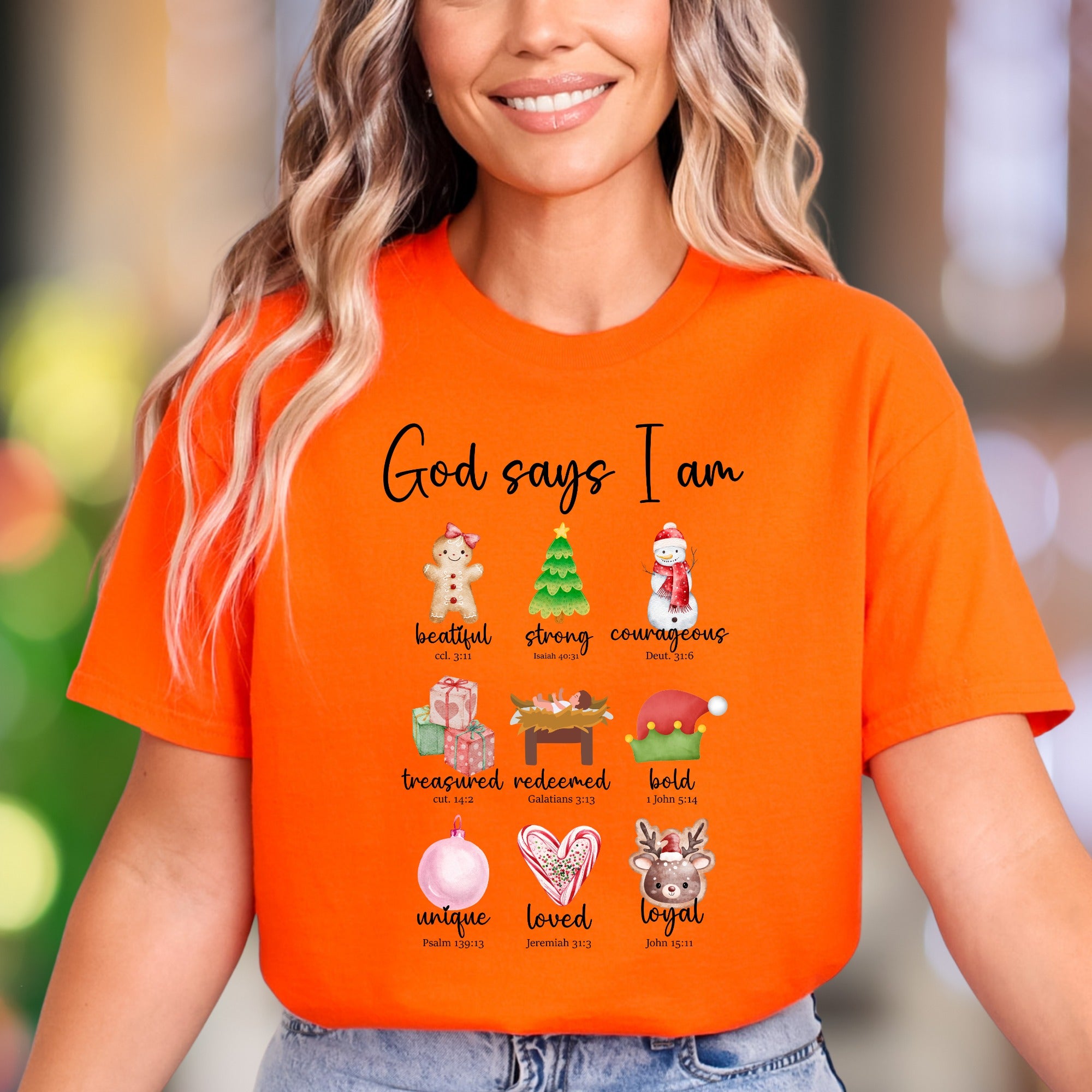 "God says I am" | Christmas Affirmation Unisex Adult T-Shirt | Holiday Lifestyle