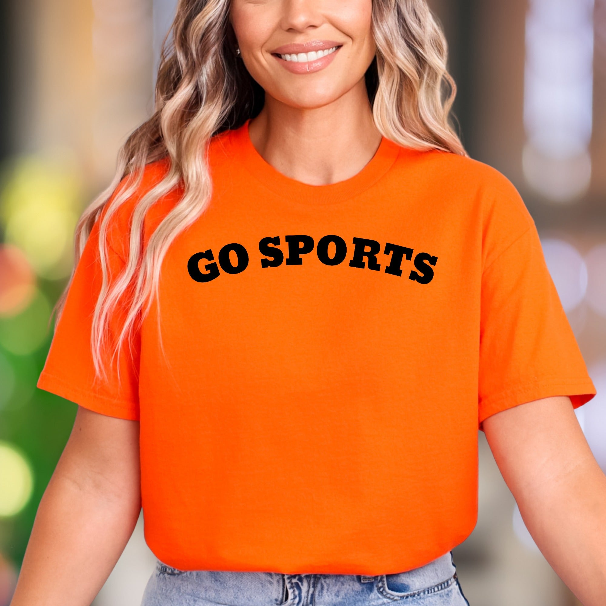 "GO SPORTS" | Funny Typography Unisex Adult T-Shirt | Casual Humor