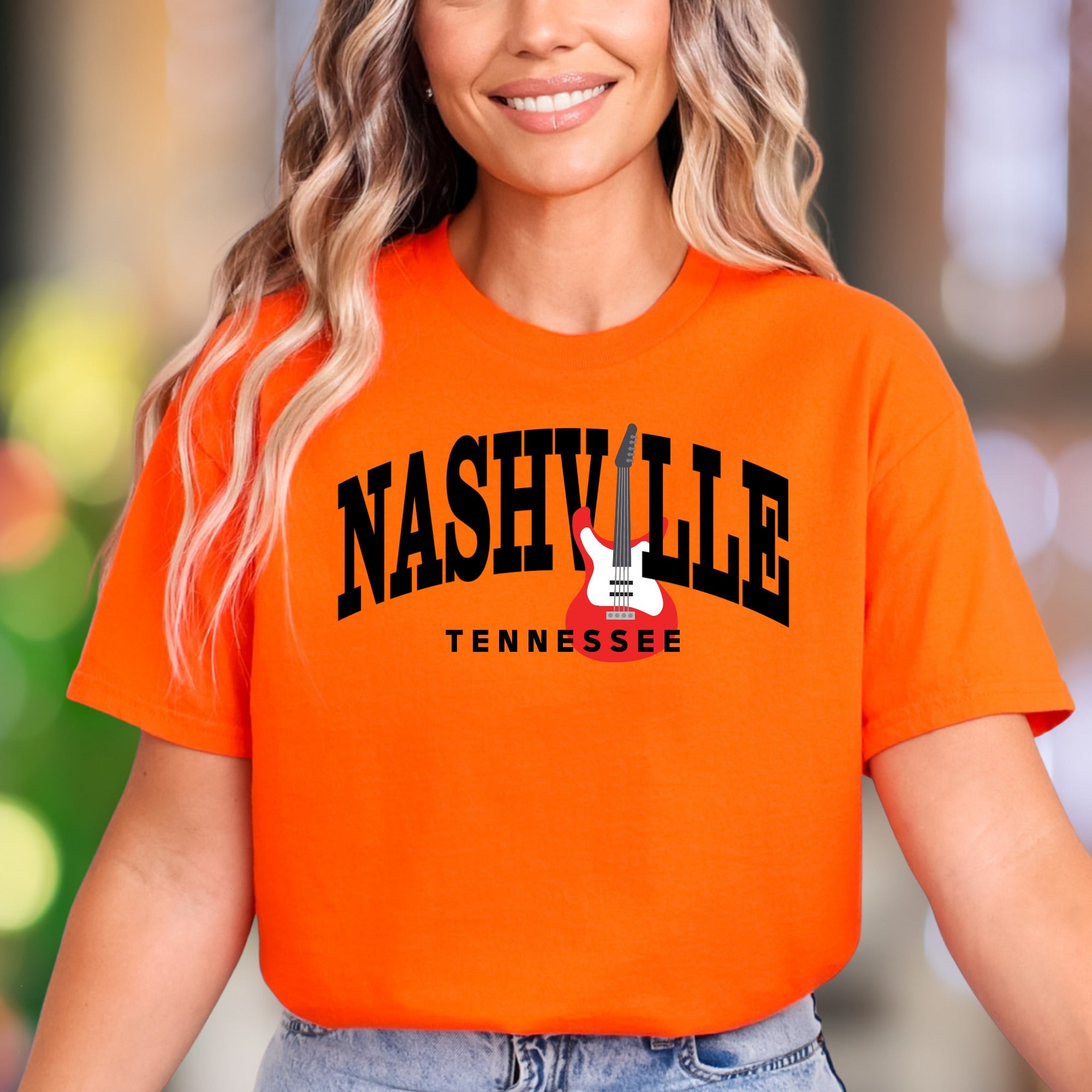"NASHVILLE TENNESSEE" | Bold Graphic Unisex Adult T-Shirt | Music City Lifestyle