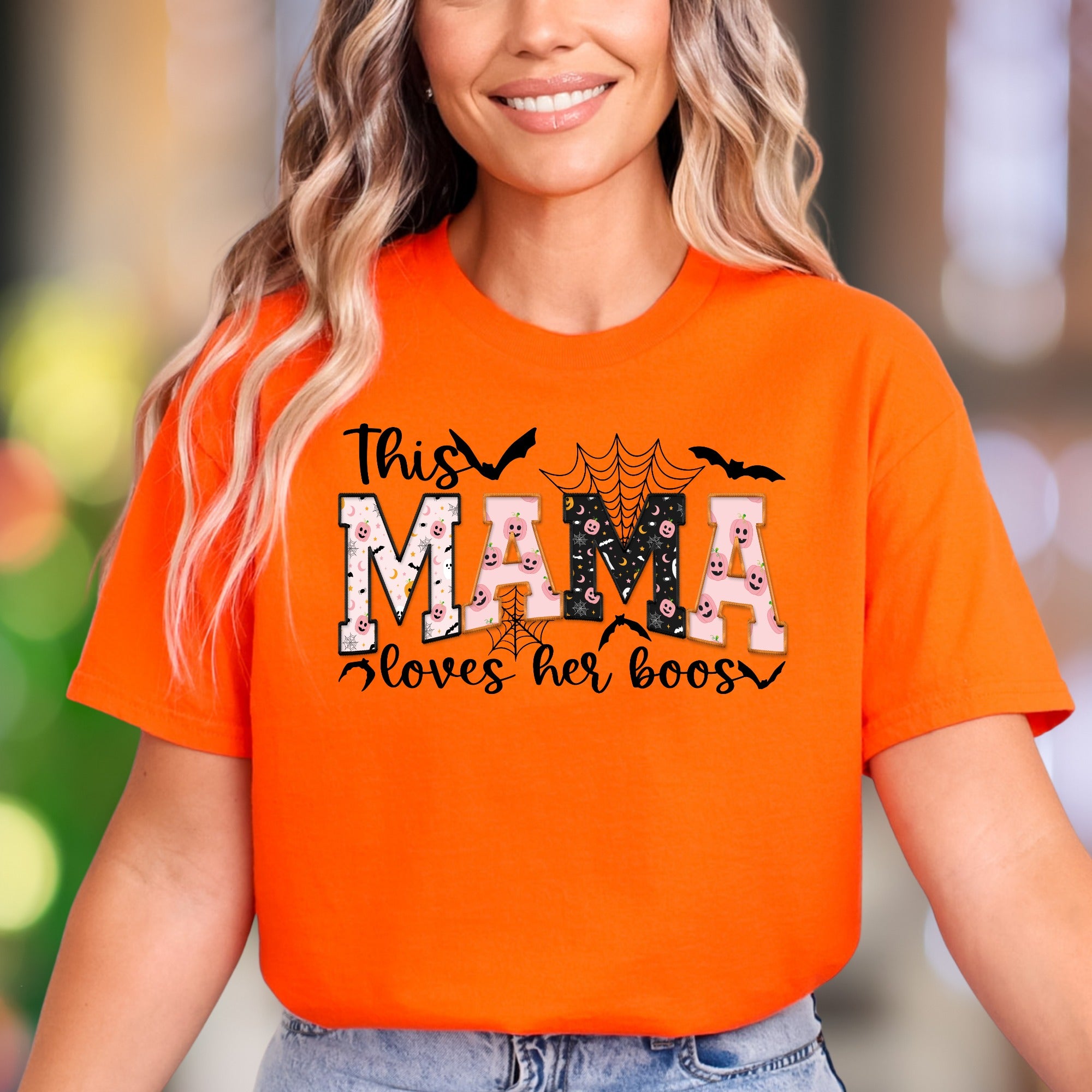 "This Mama Loves Her Boos" | Halloween Graphic Unisex Adult T-Shirt | Funny Lifestyle