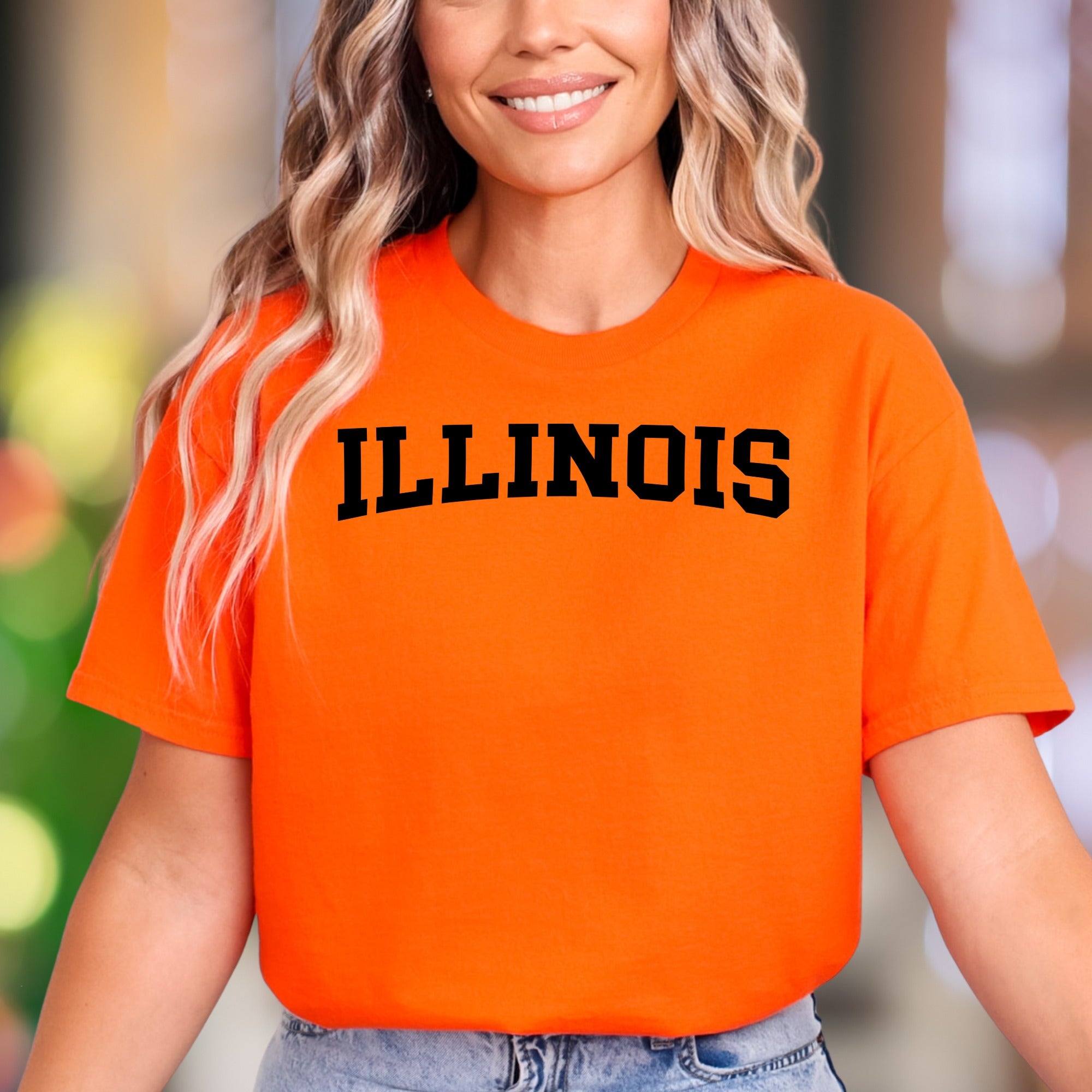 "ILLINOIS" | Bold Typography Unisex Adult T-Shirt | State Pride Lifestyle