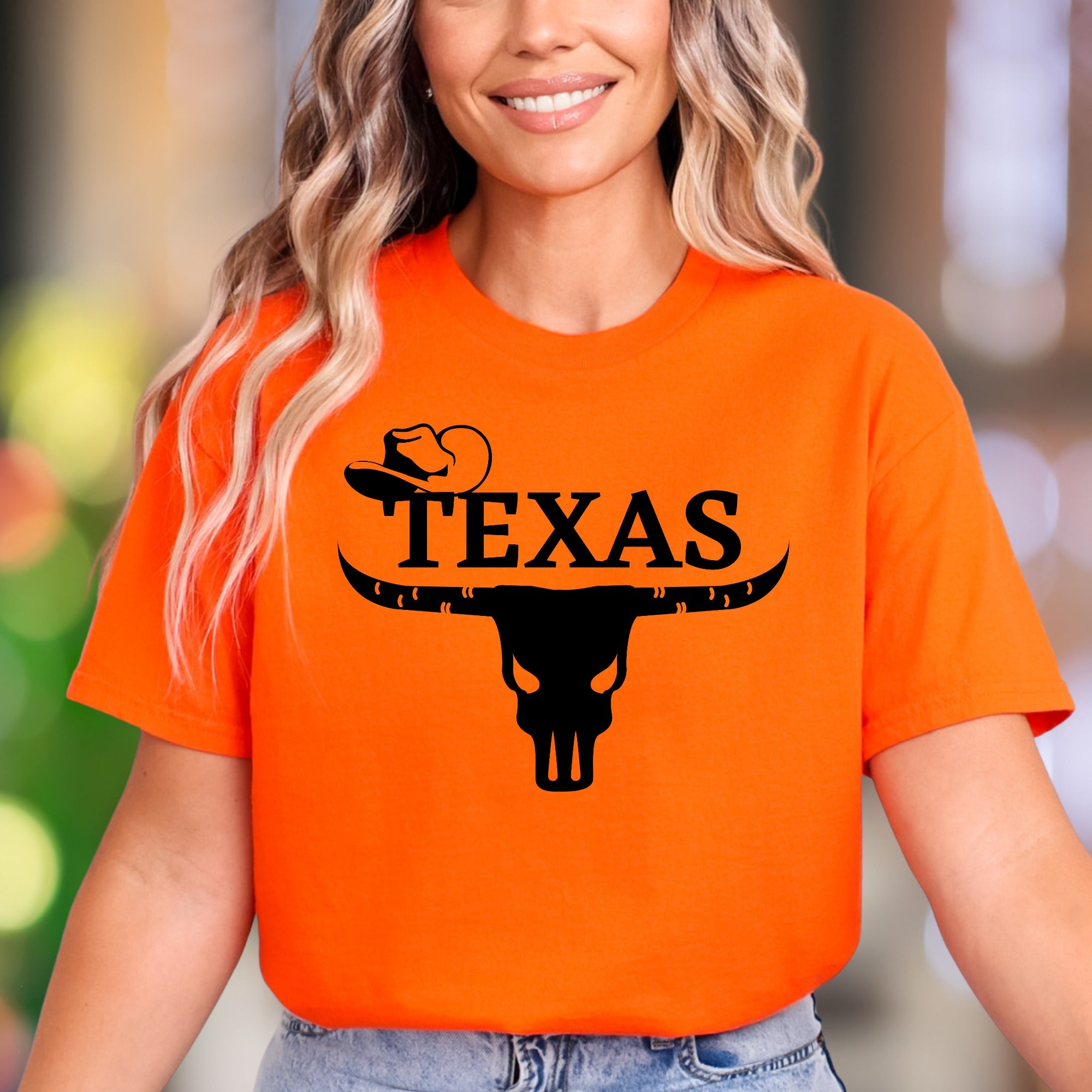 "TEXAS" | Cowboy Skull Graphic Unisex Adult T-Shirt | Western Lifestyle Apparel
