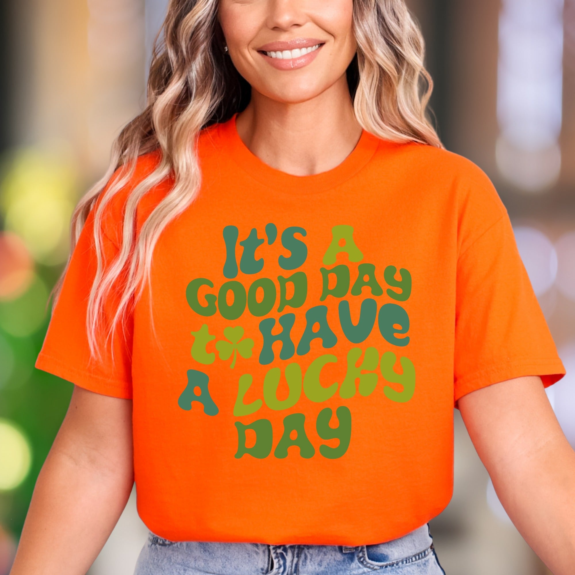 "It's A Good Day To Have A Lucky Day" | Retro Typography Unisex Adult T-Shirt | Positive Vibes Apparel