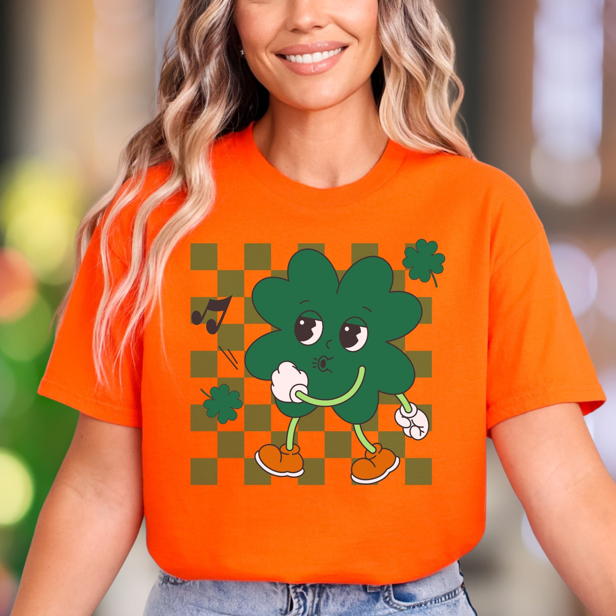 "Groovy Shamrock Dancin'" | Retro Cartoon Unisex Adult T-Shirt | Fun Personality Apparel
